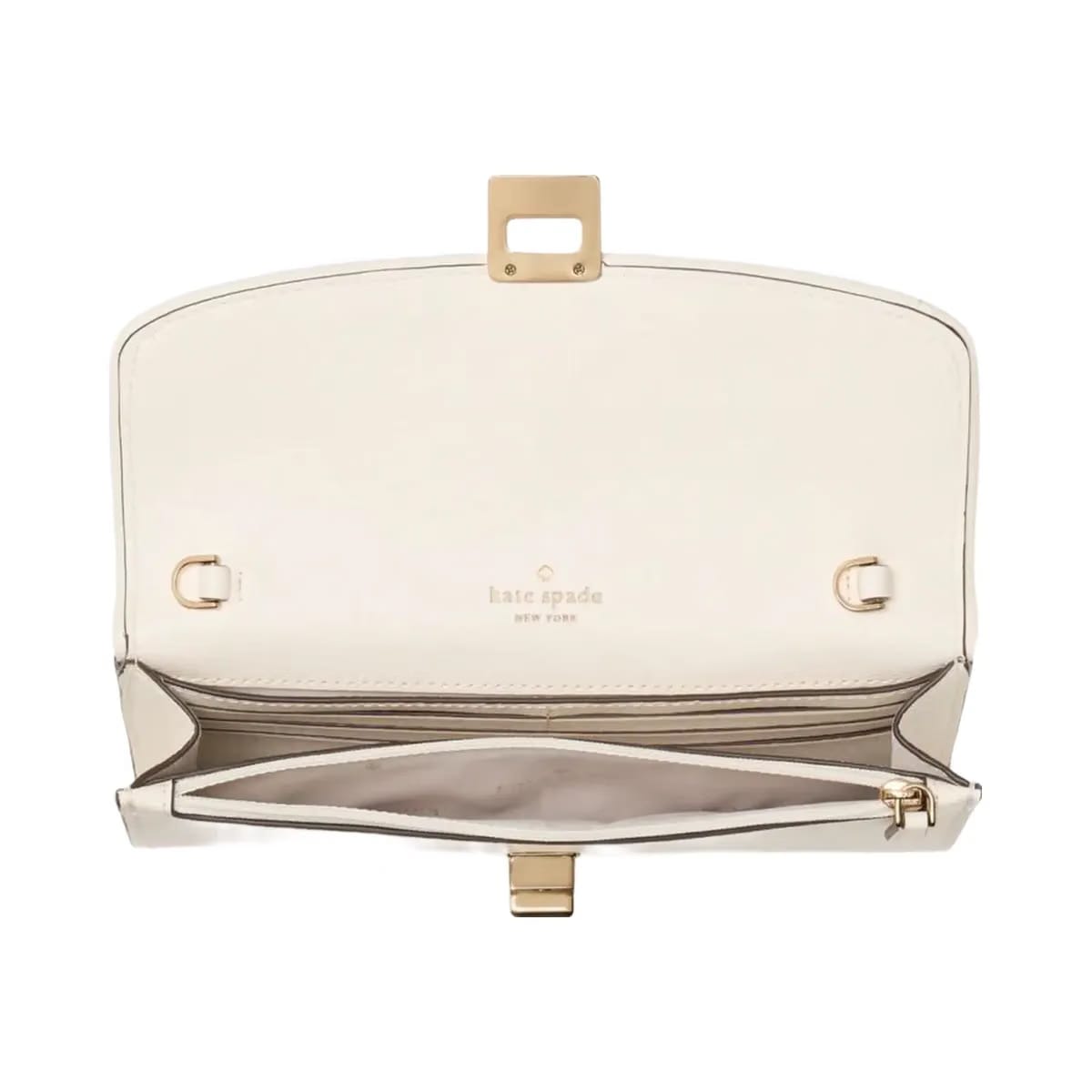 Kate Spade Phoebe Straw Turnlock Wallet on chain Natural Multi