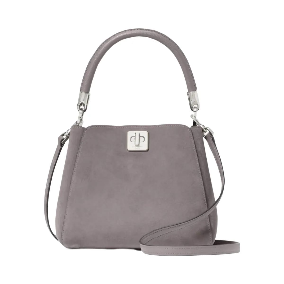 Kate Spade Phoebe Suede Small Top Handle Satchel Hare Grey