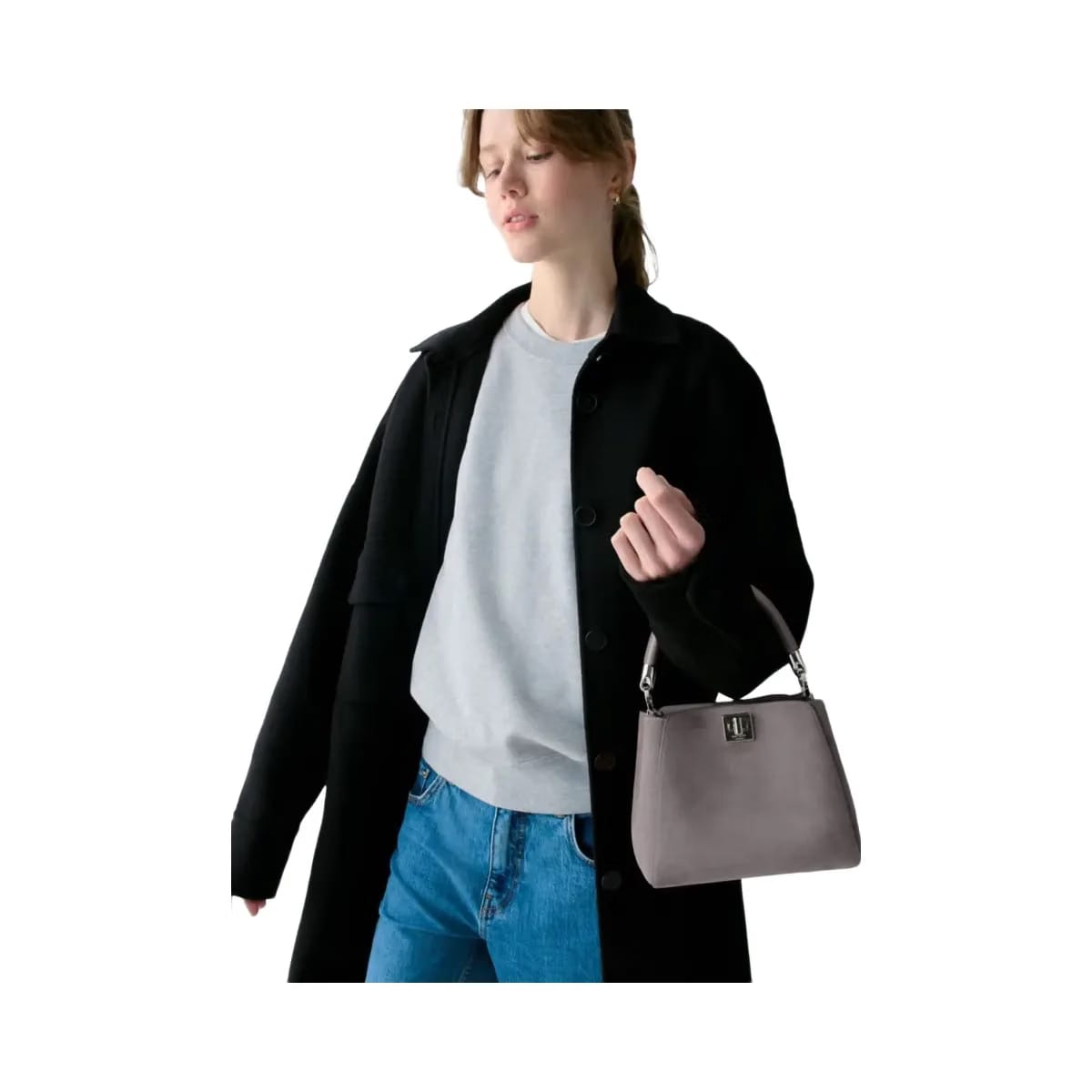 Kate Spade Phoebe Suede Small Top Handle Satchel Hare Grey