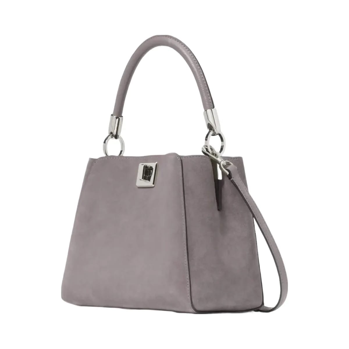 Kate Spade Phoebe Suede Small Top Handle Satchel Hare Grey