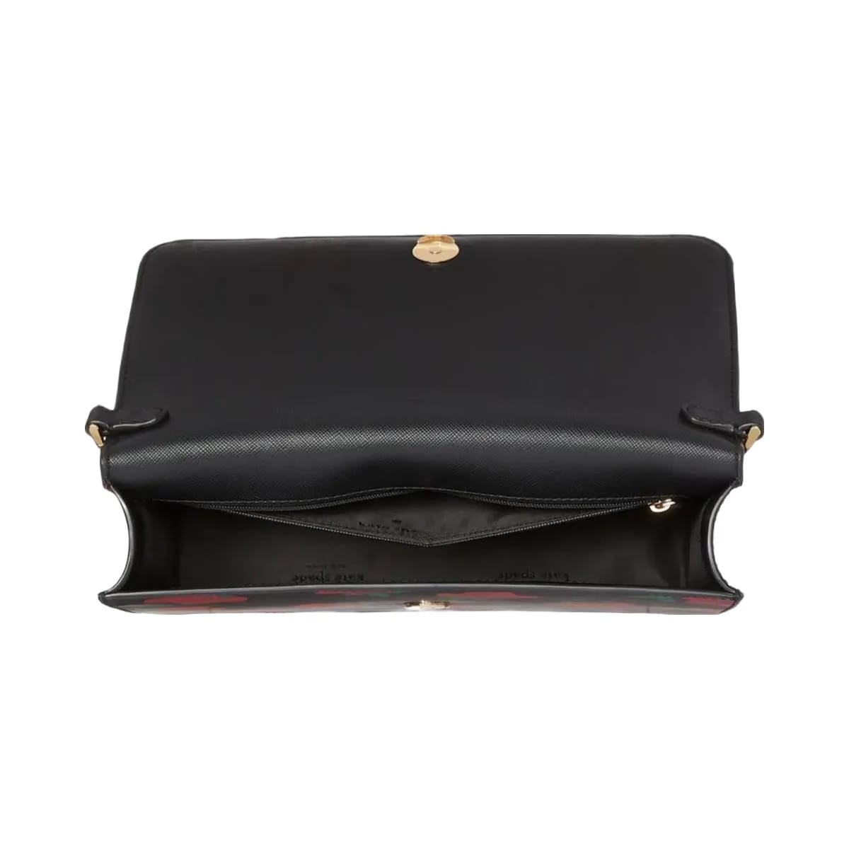 Kate Spade Madison Rose Toss Printed Flap Crossbody Black Multi