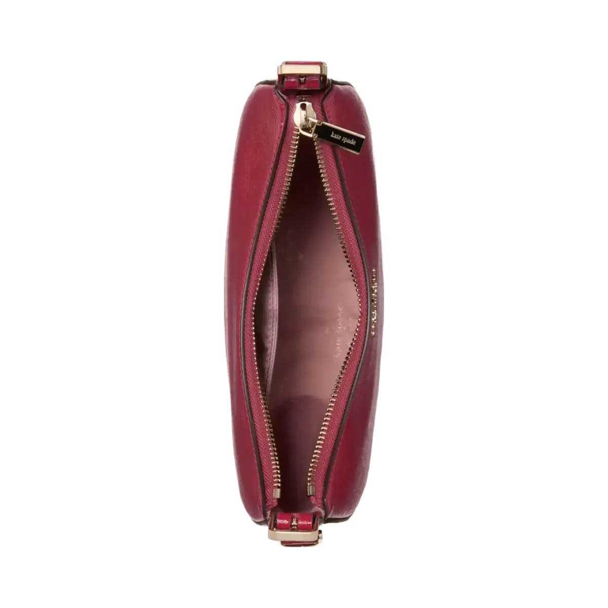 Kate Spade Nova Textured Patent Leather Small Crescent Shoulder Bag Red Jam