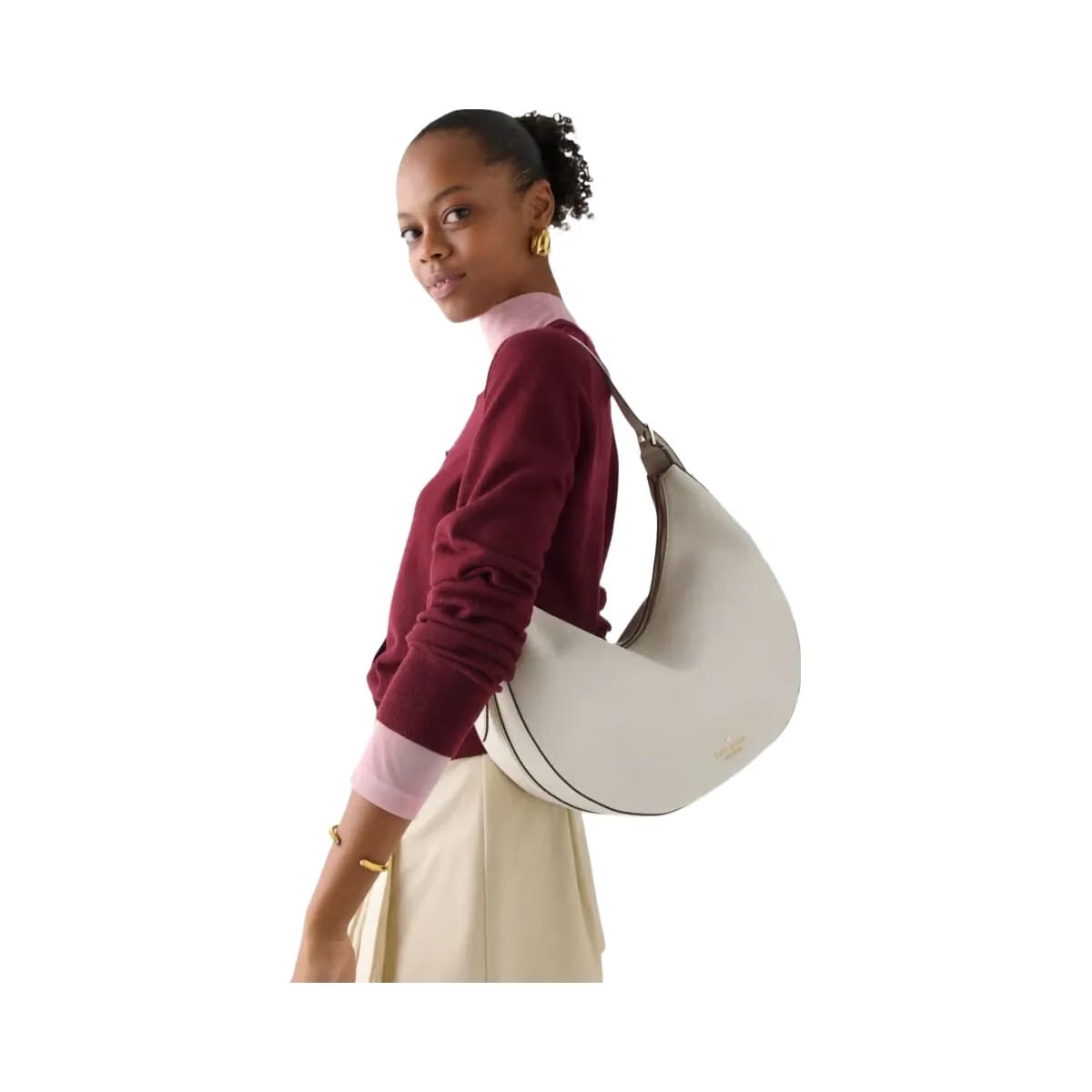Kate Spade Nova Large Crescent Shoulder Bag Meringue