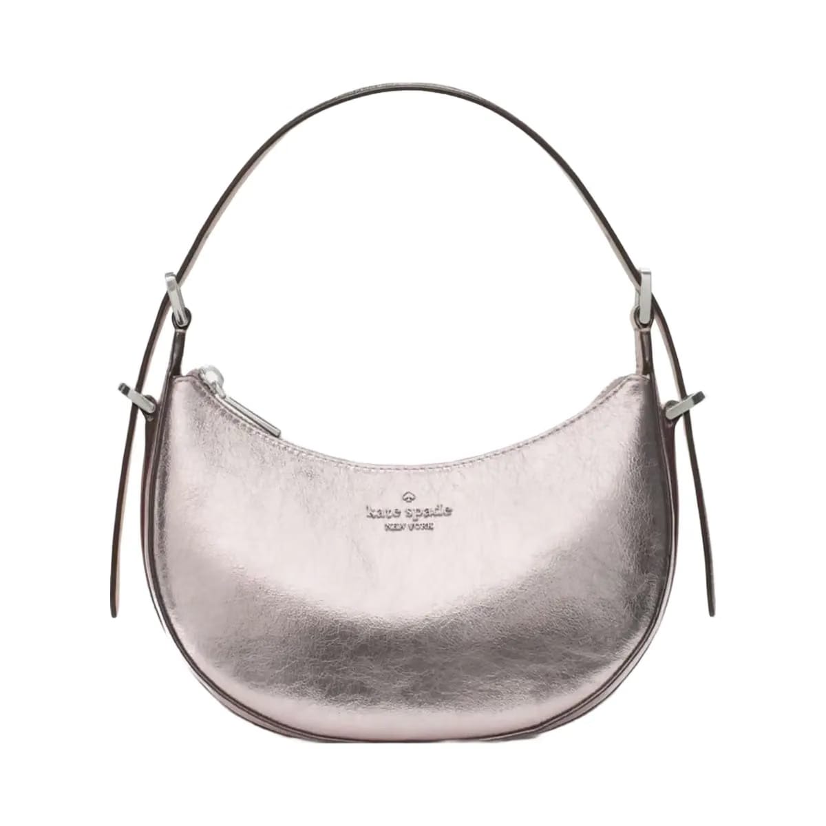 Kate Spade Nova Crinkle Metallic Small Crescent Shoulder Bag Lilac Moonlight