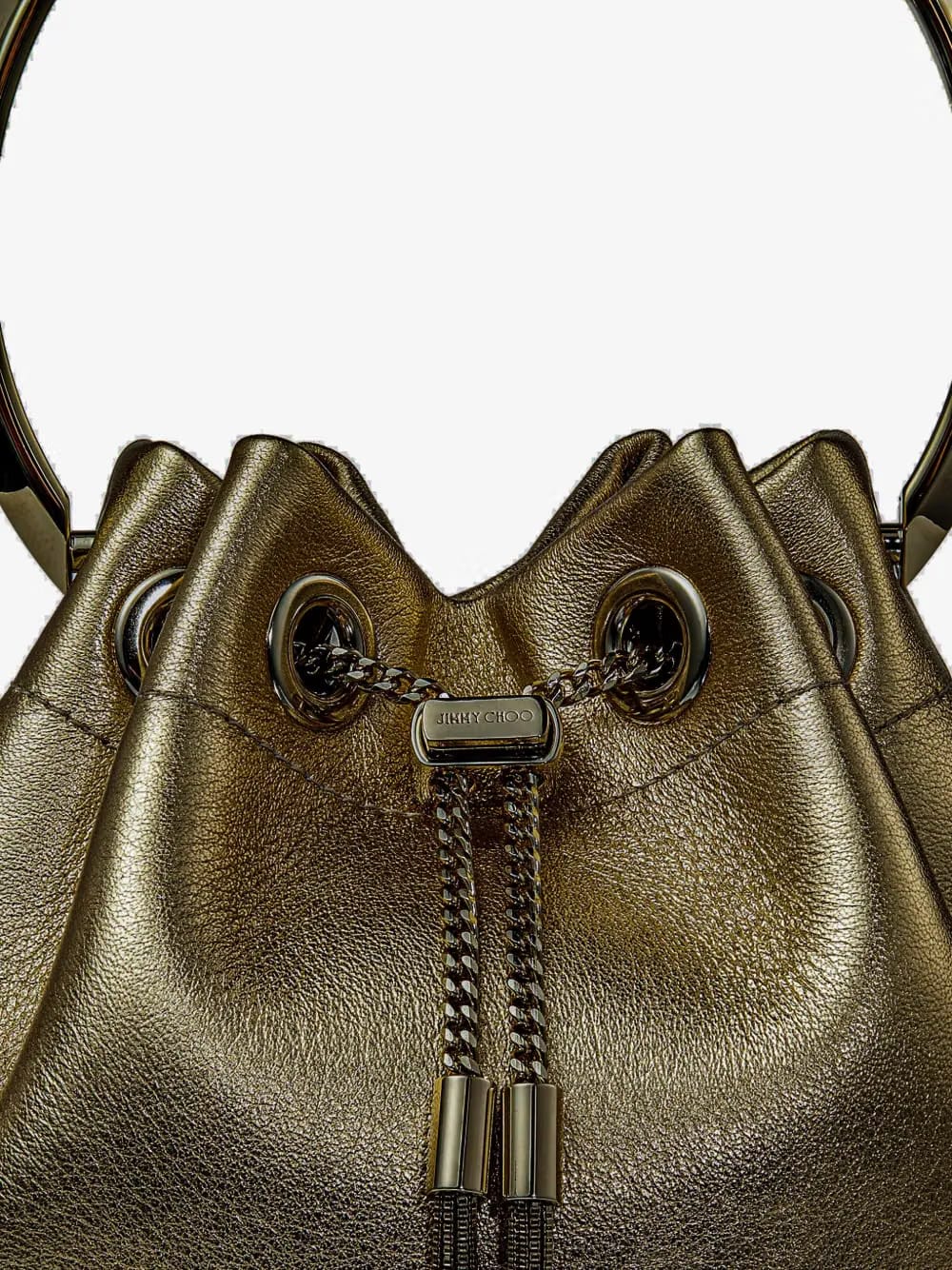 Bon Bon metallic-finish bucket bag