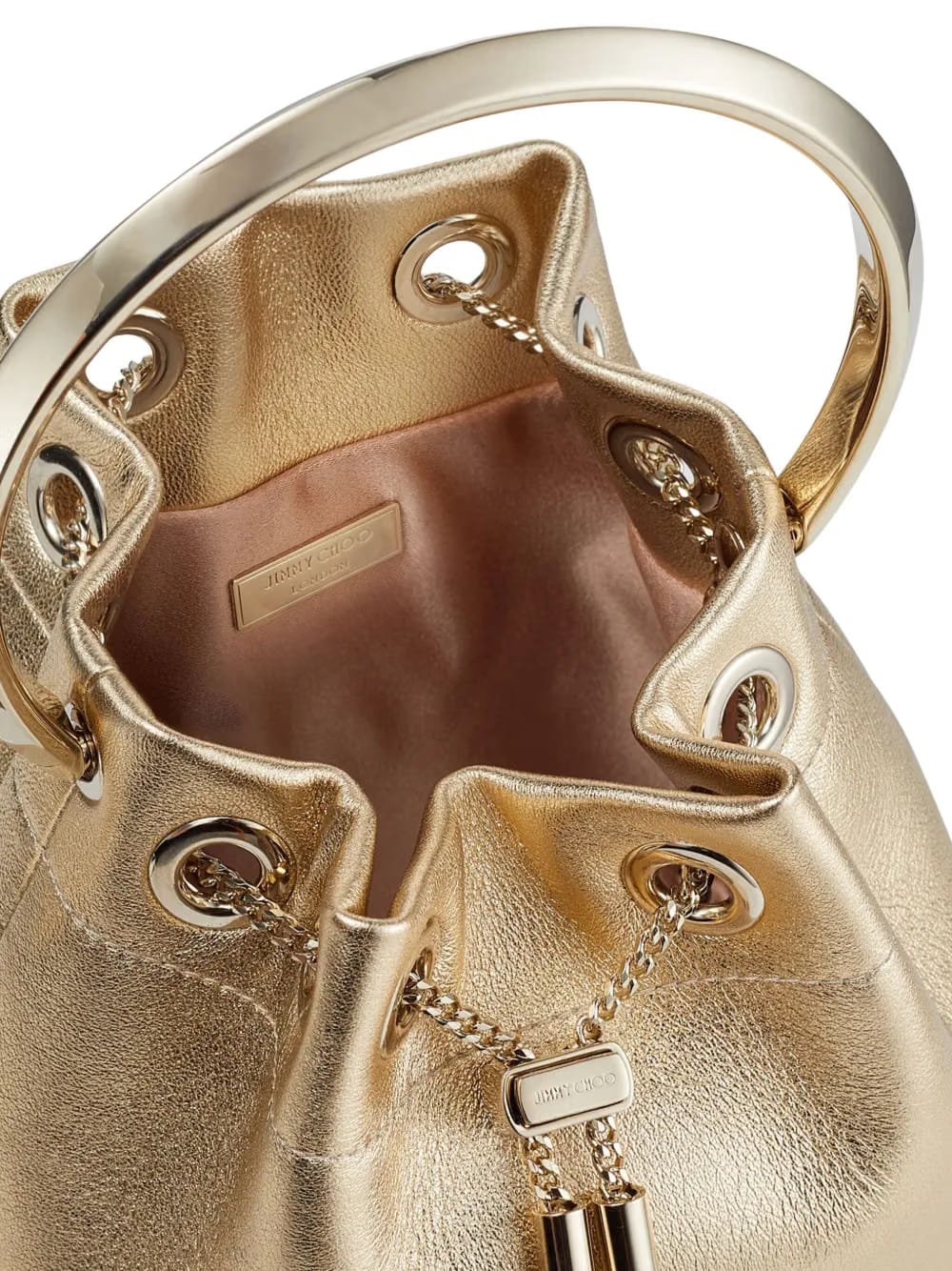 Bon Bon metallic-finish bucket bag