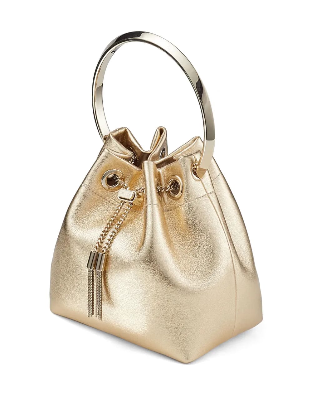 Bon Bon metallic-finish bucket bag
