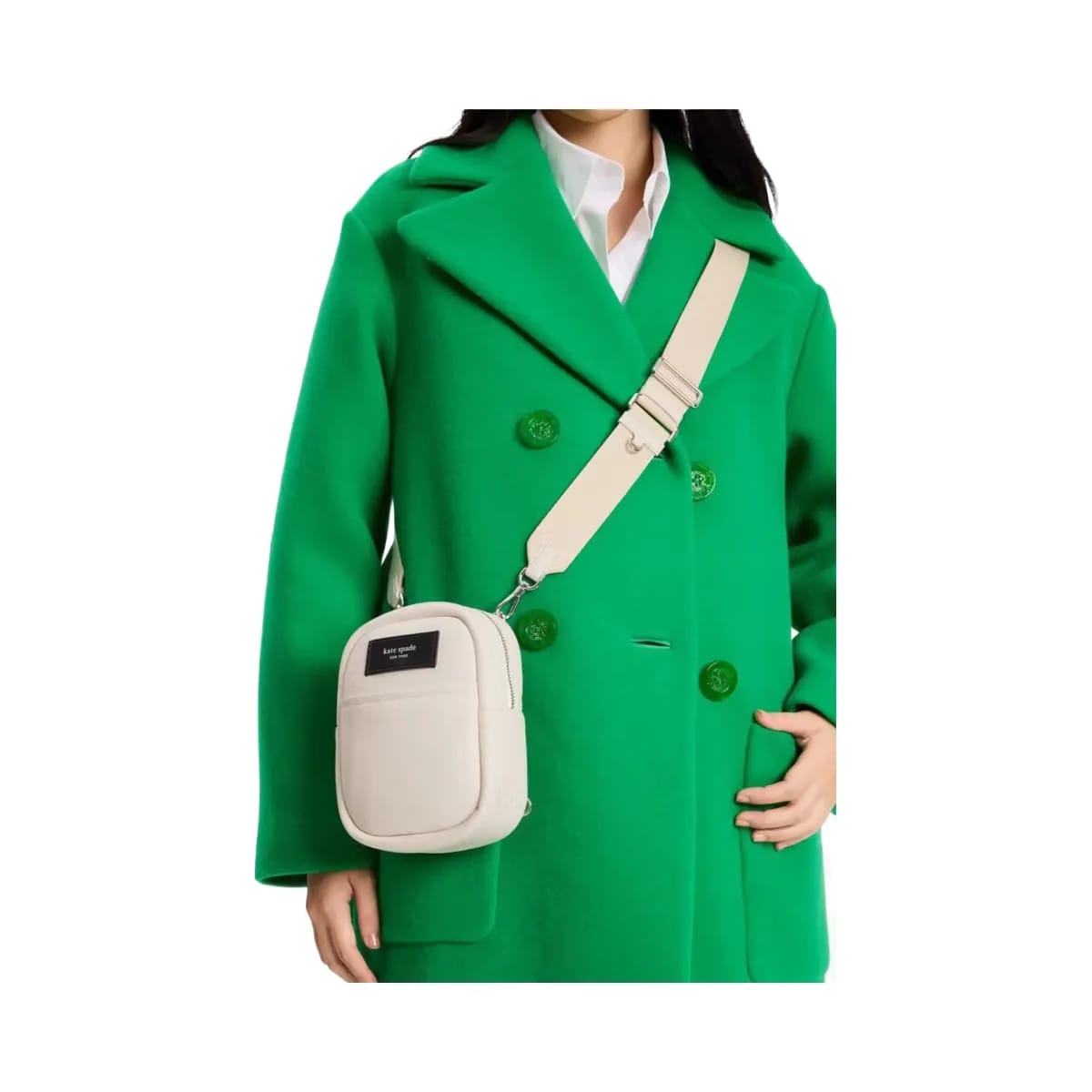 Kate Spade Label Small Convertible Crossbody Parchment