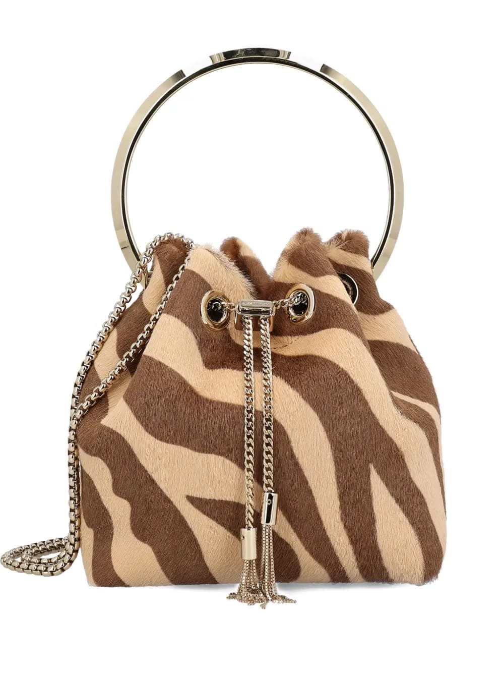 Bon Bon zebra-print ring-handle bag