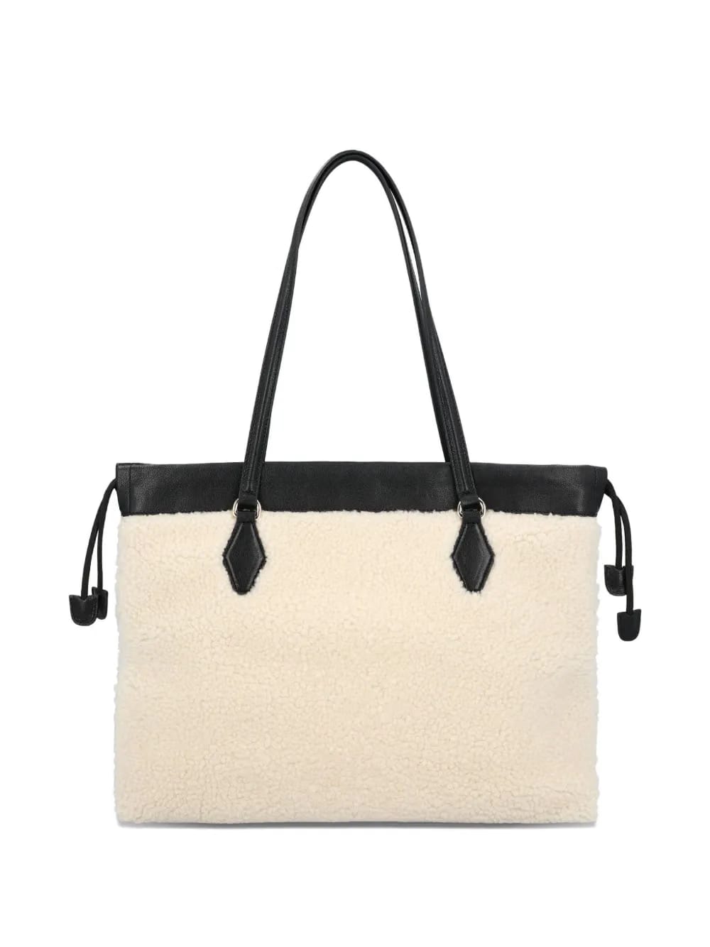 drawstring-fastening shearling tote bag