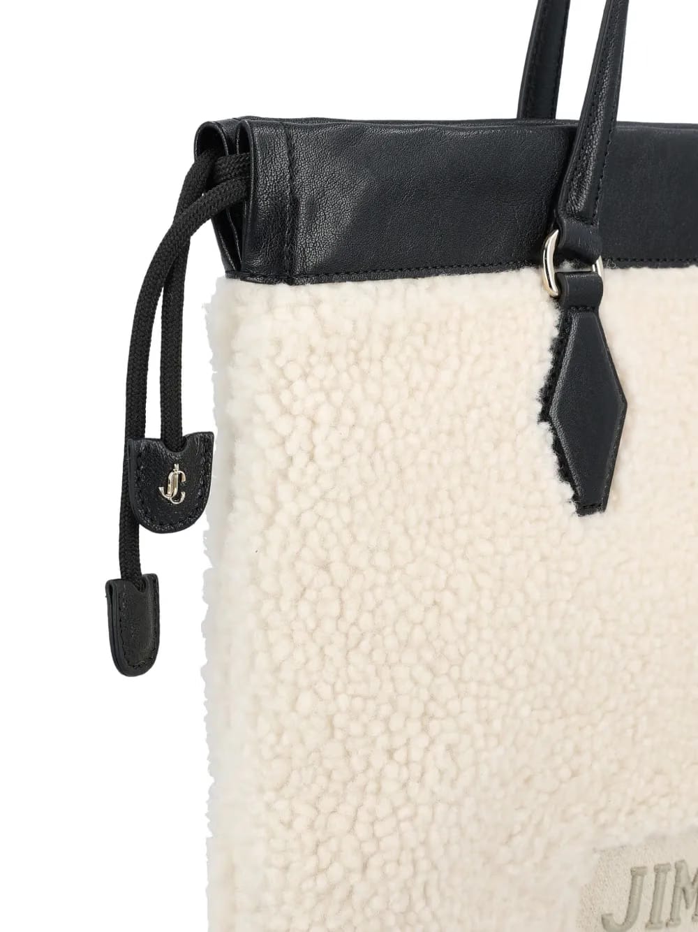 drawstring-fastening shearling tote bag