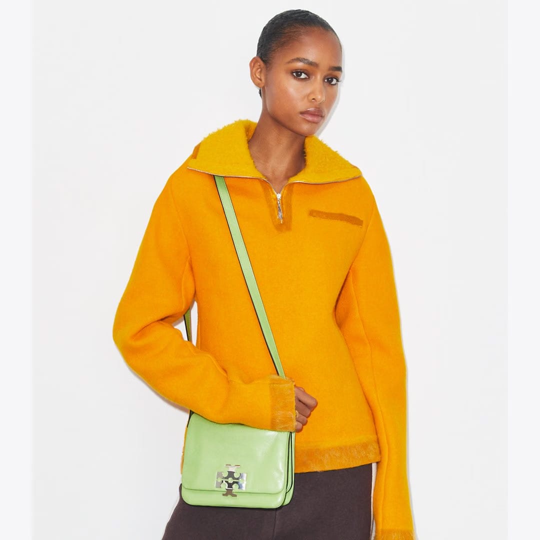 Tory Burch Charlie Runway Shoulder Bag Celery Juice