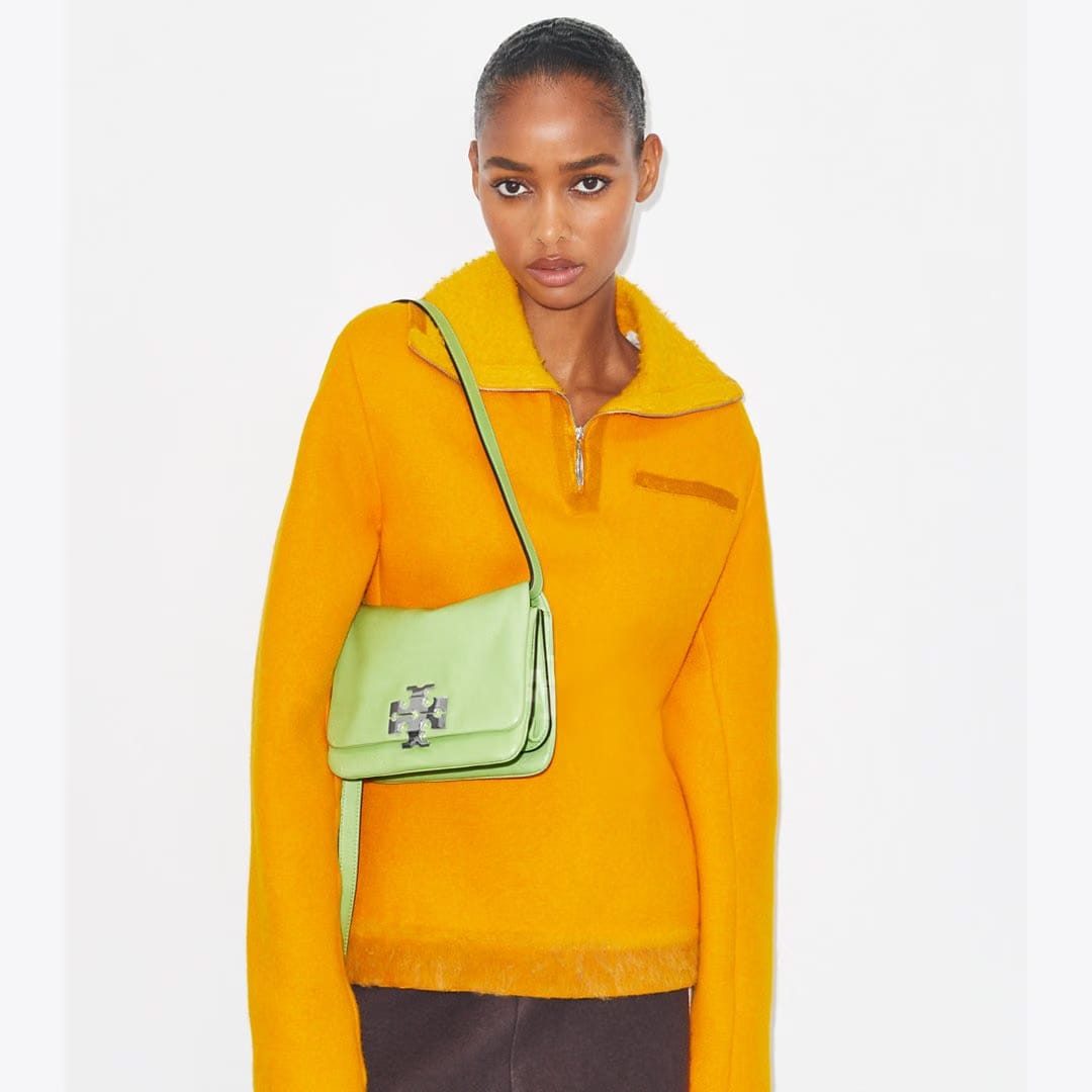 Tory Burch Charlie Runway Shoulder Bag Celery Juice