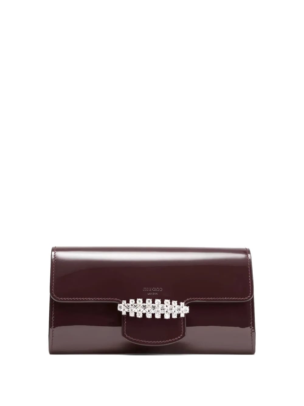 Bing crystal-embellished patent-leather clutch bag