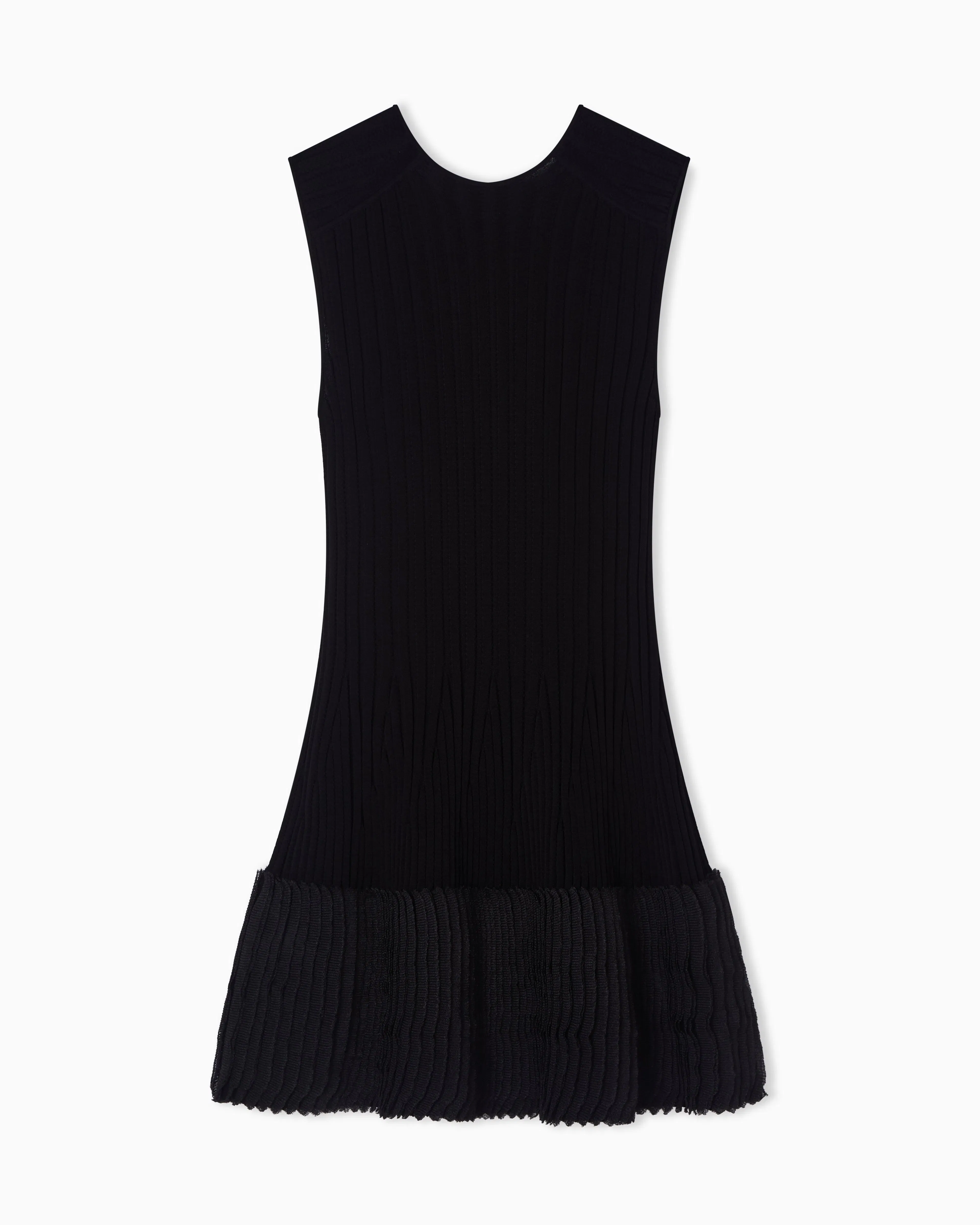 Emporio Armani ribbed-knit dress with pleated detail