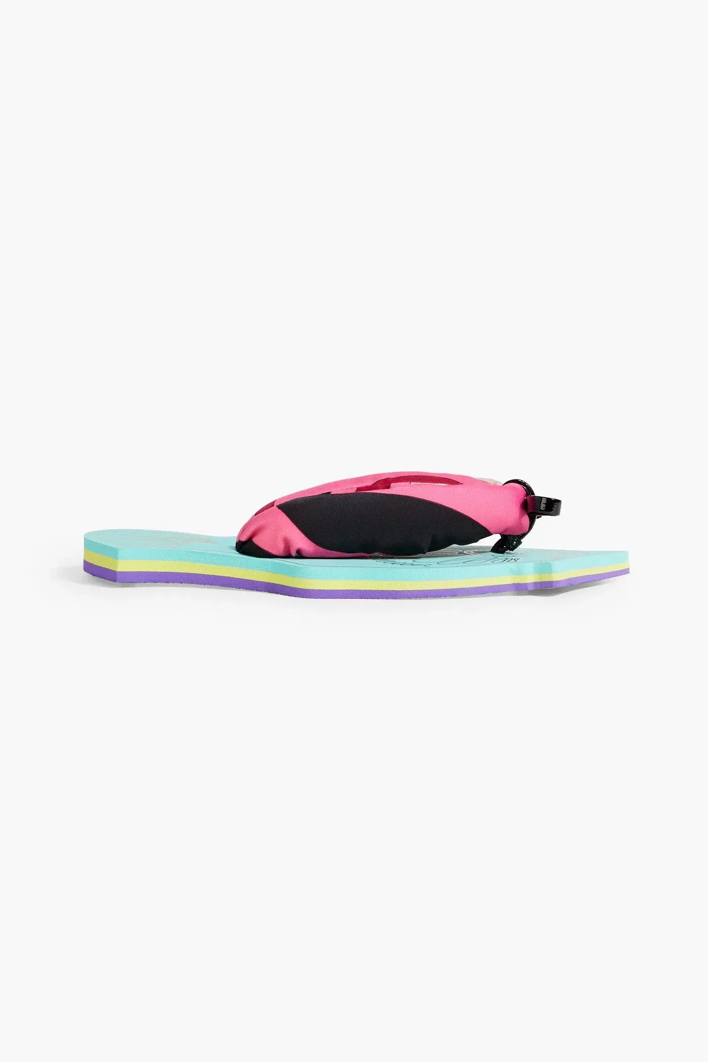 Pucci Bow-Detailed Printed Twill Flip Flops Bubblegum Women's
