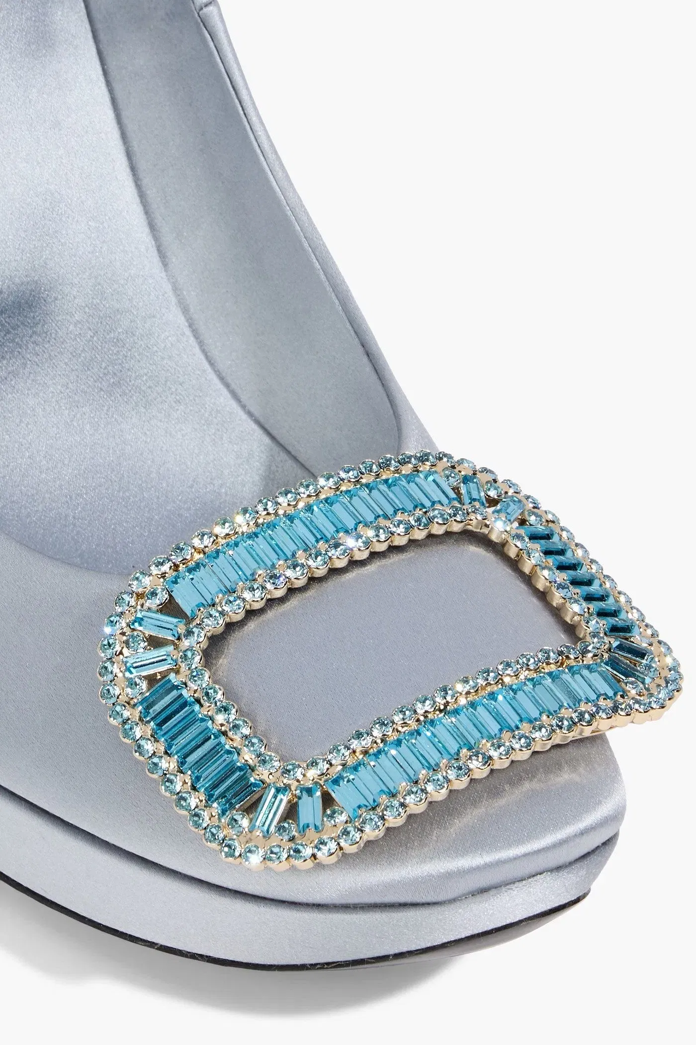 Roger Vivier Limelight Strass Crystal-Embellished Satin Pumps Light Blue Women's