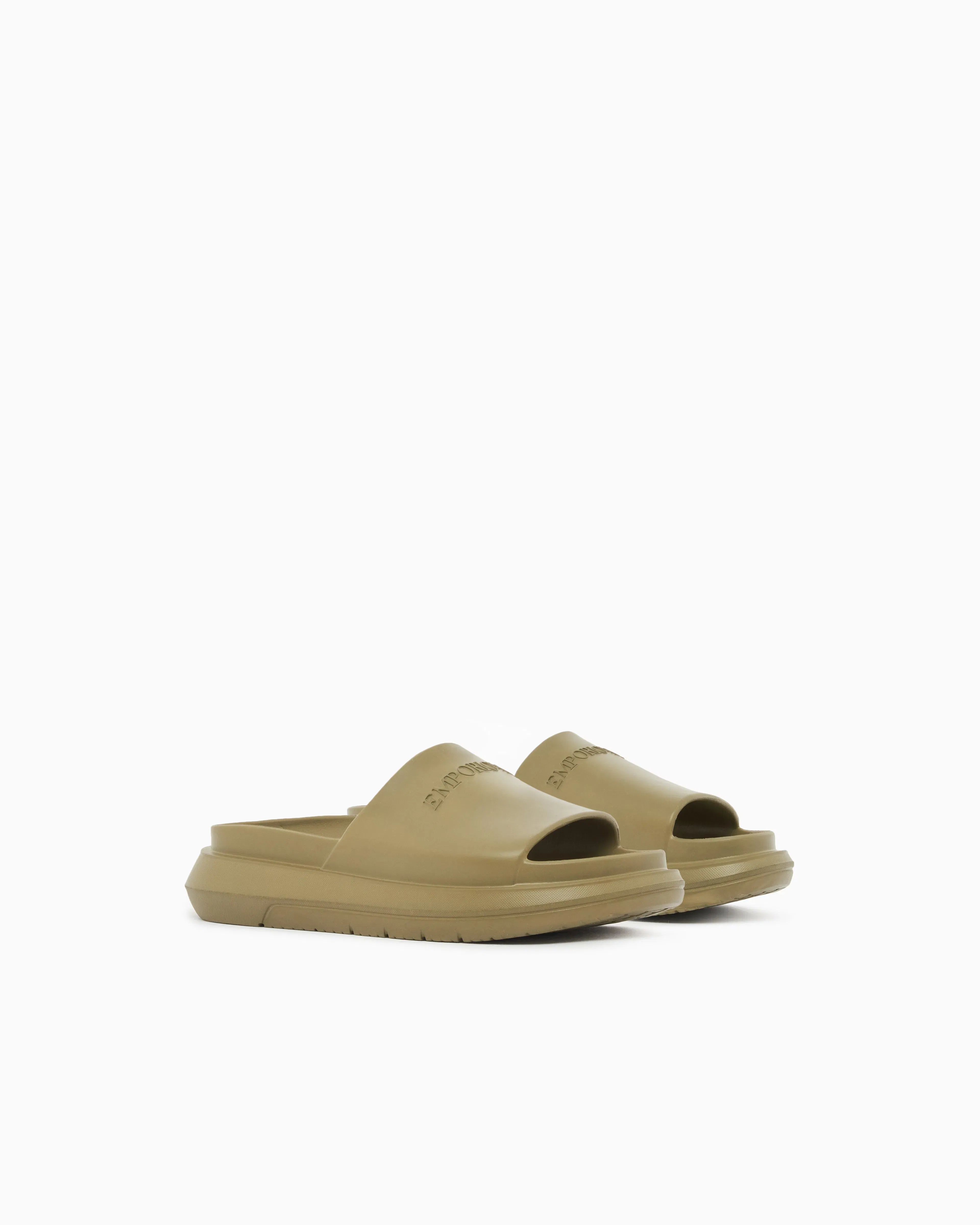 Emporio Armani Monobloc Sandals With Logo Green