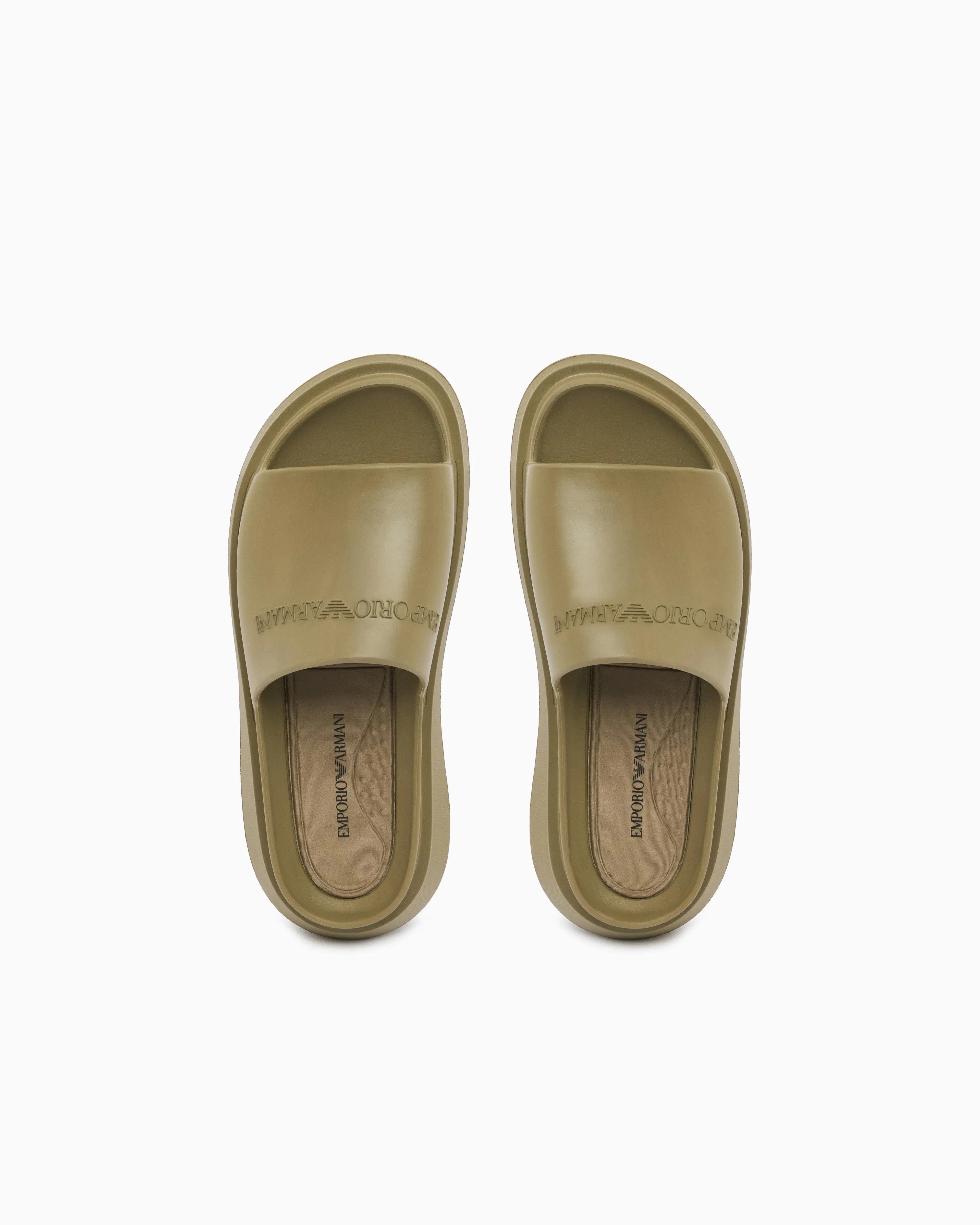 Emporio Armani Monobloc Sandals With Logo Green
