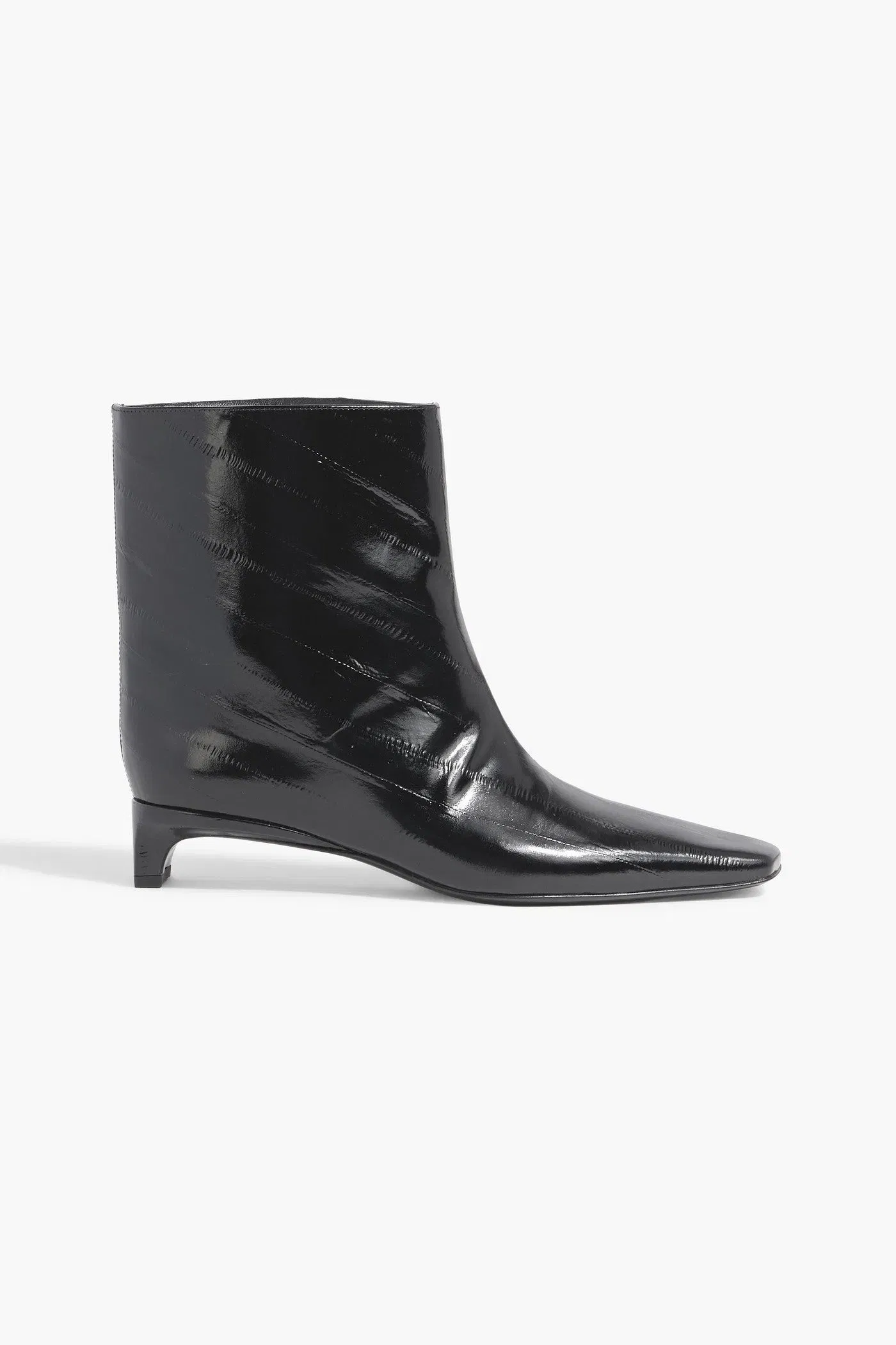 Loulou De Saison Iman Patent-Leather Ankle Boots Black Women's