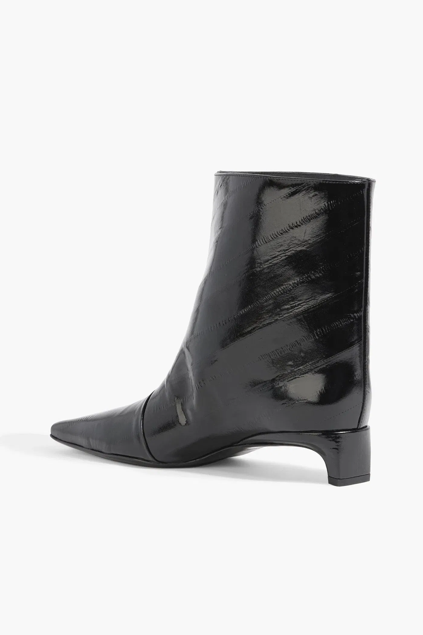 Loulou De Saison Iman Patent-Leather Ankle Boots Black Women's