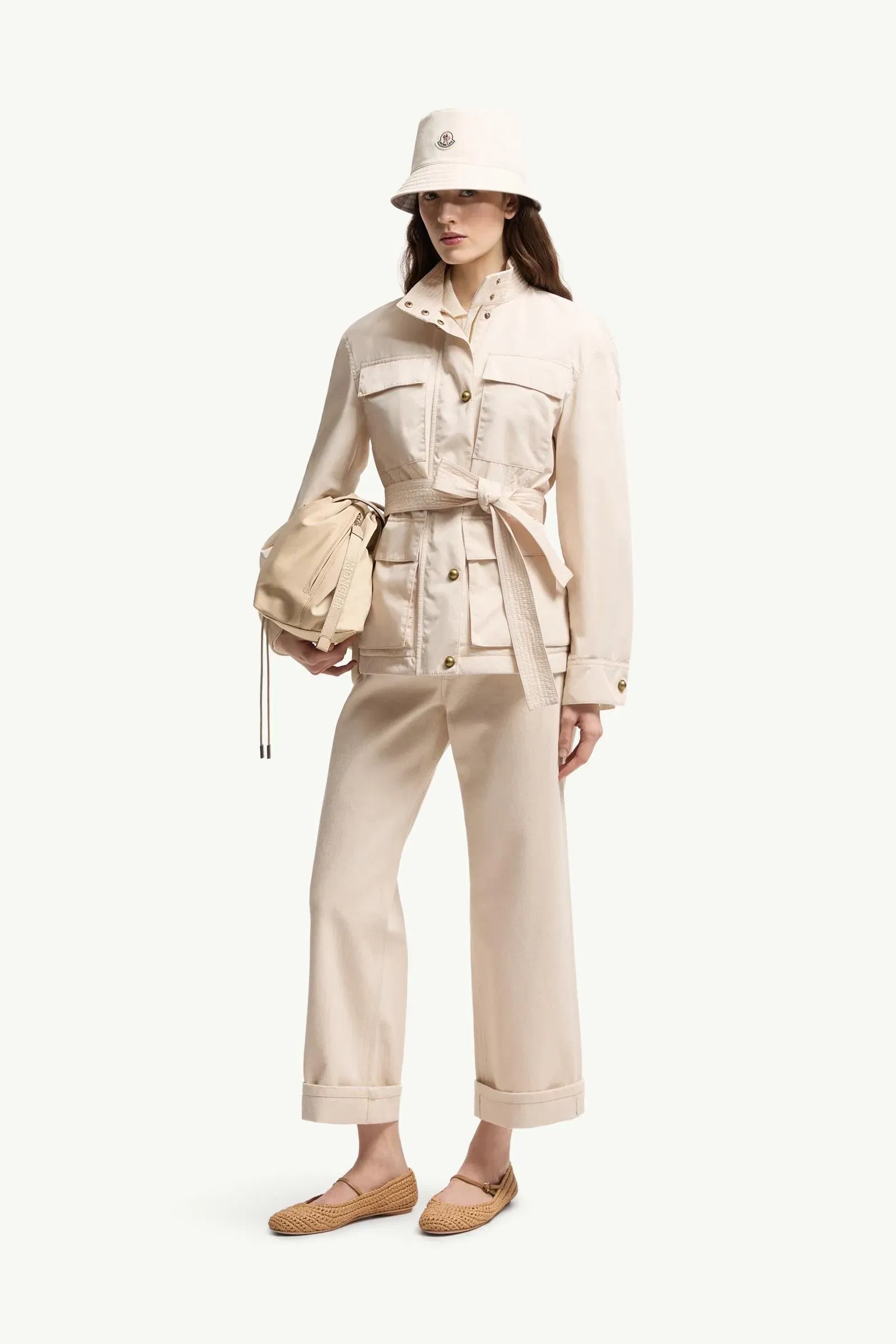 Moncler Cropped Jeans White Ivory White Ivory