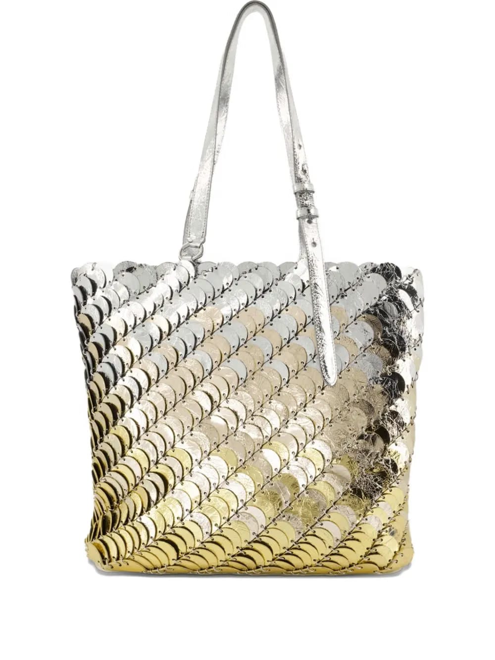 metallic chainmail tote bag