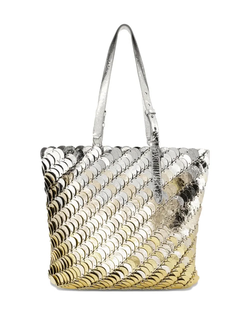 metallic chainmail tote bag