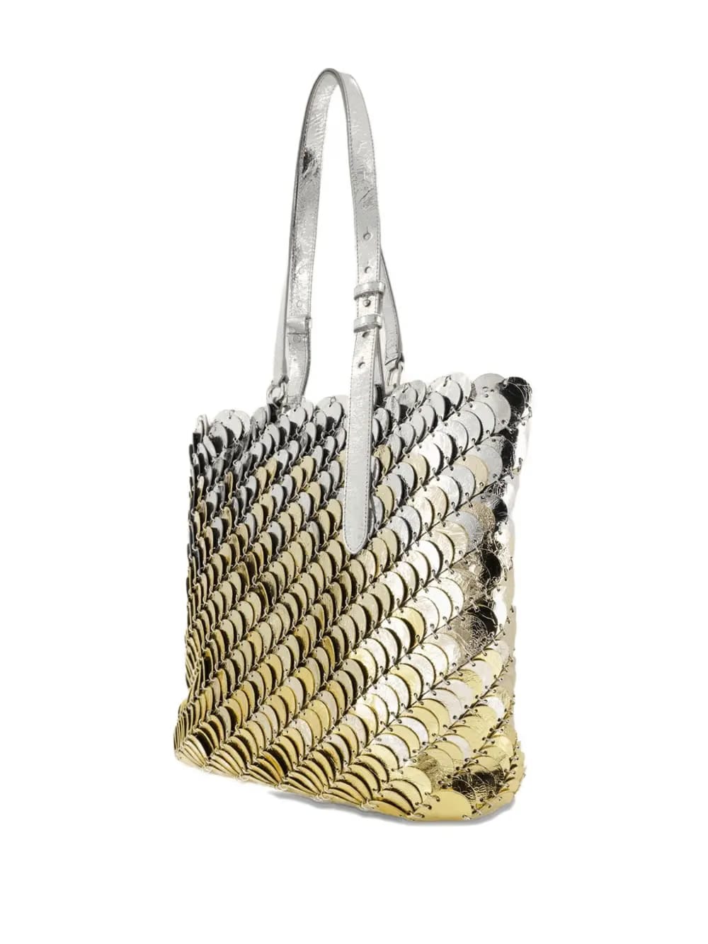 metallic chainmail tote bag
