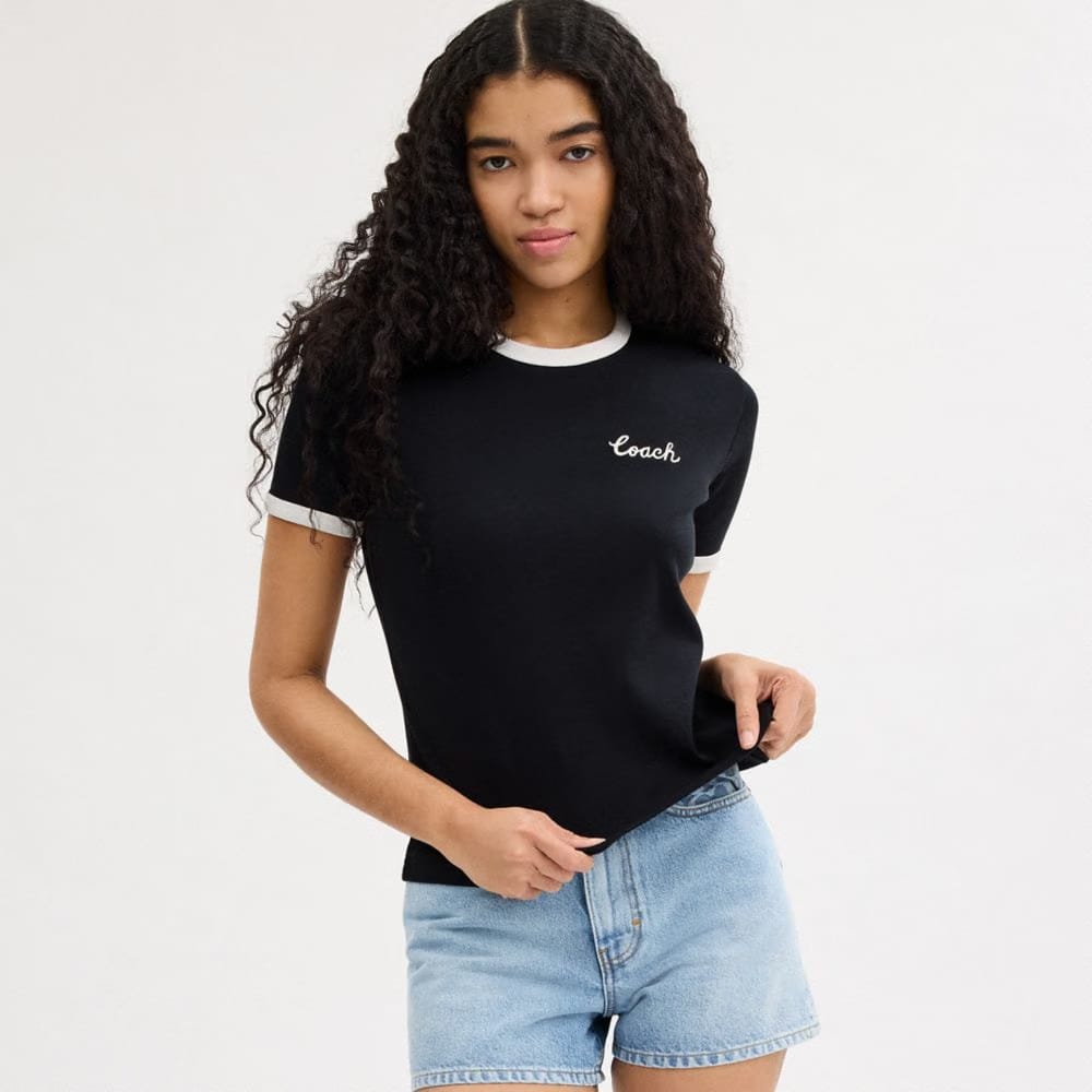 Coach Coach Ringer T-Shirt Black