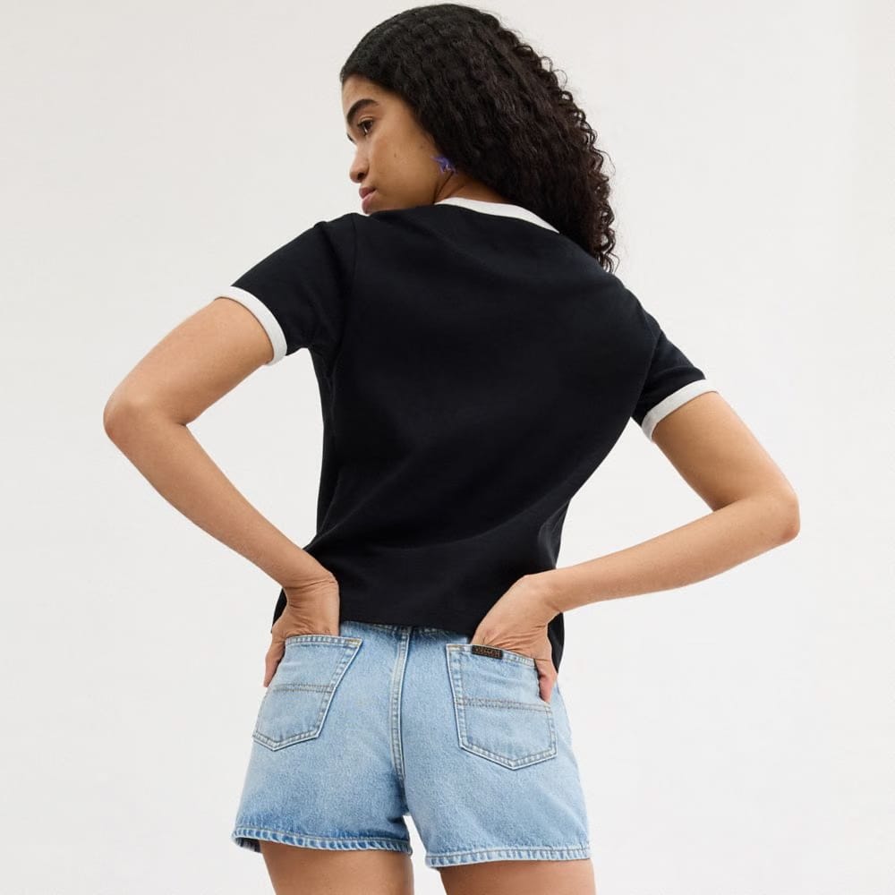 Coach Coach Ringer T-Shirt Black