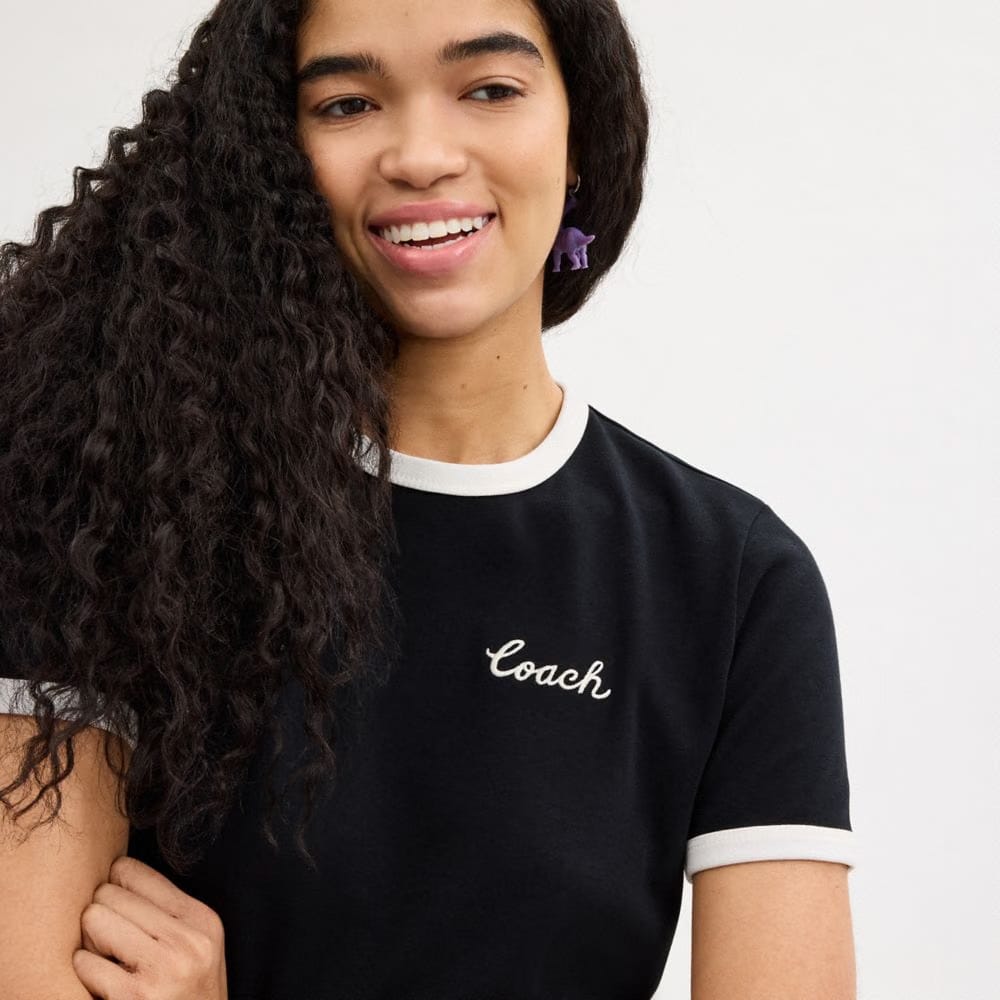 Coach Coach Ringer T-Shirt Black