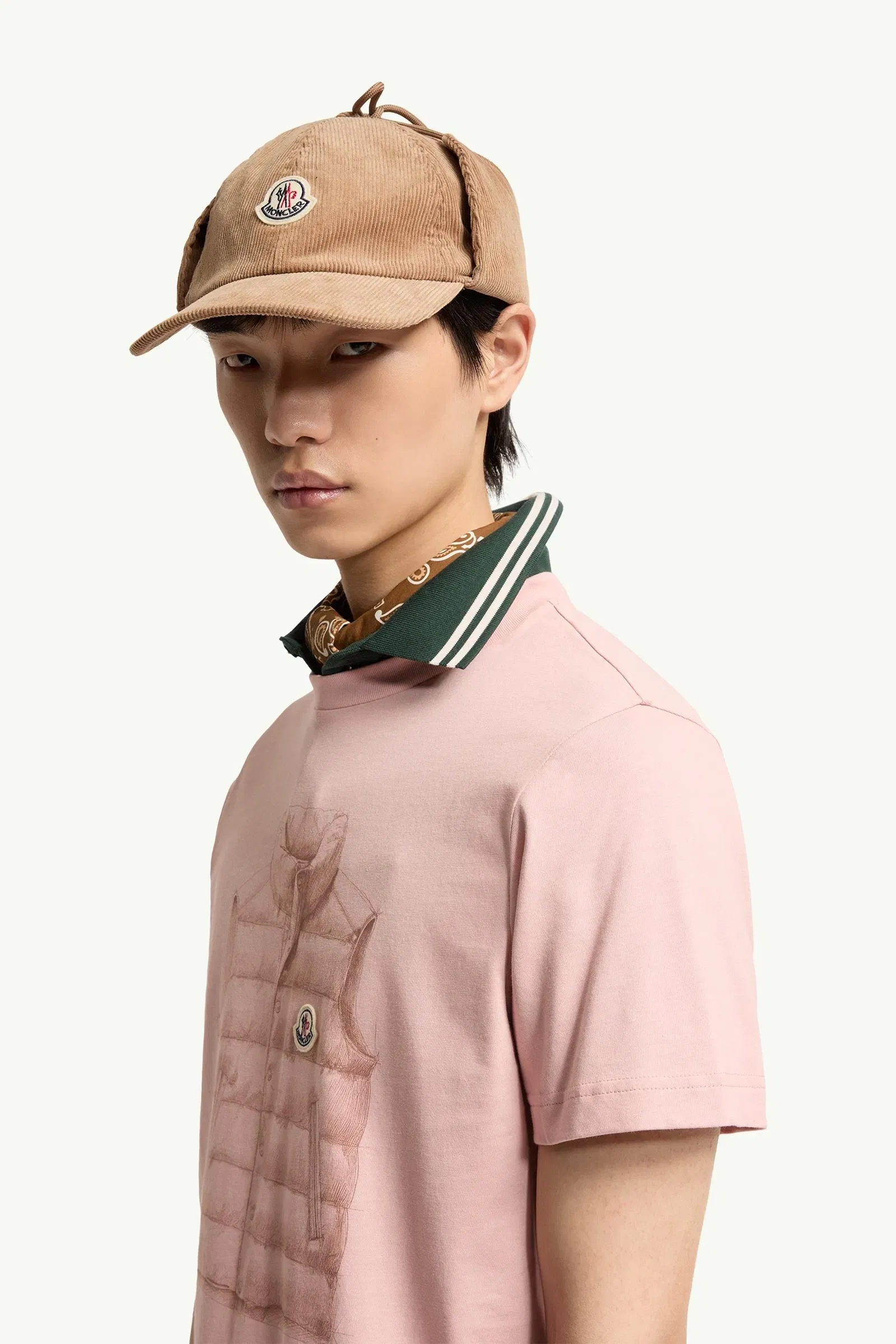 Moncler Down Jacket Print Cotton T-Shirt Pink Pink