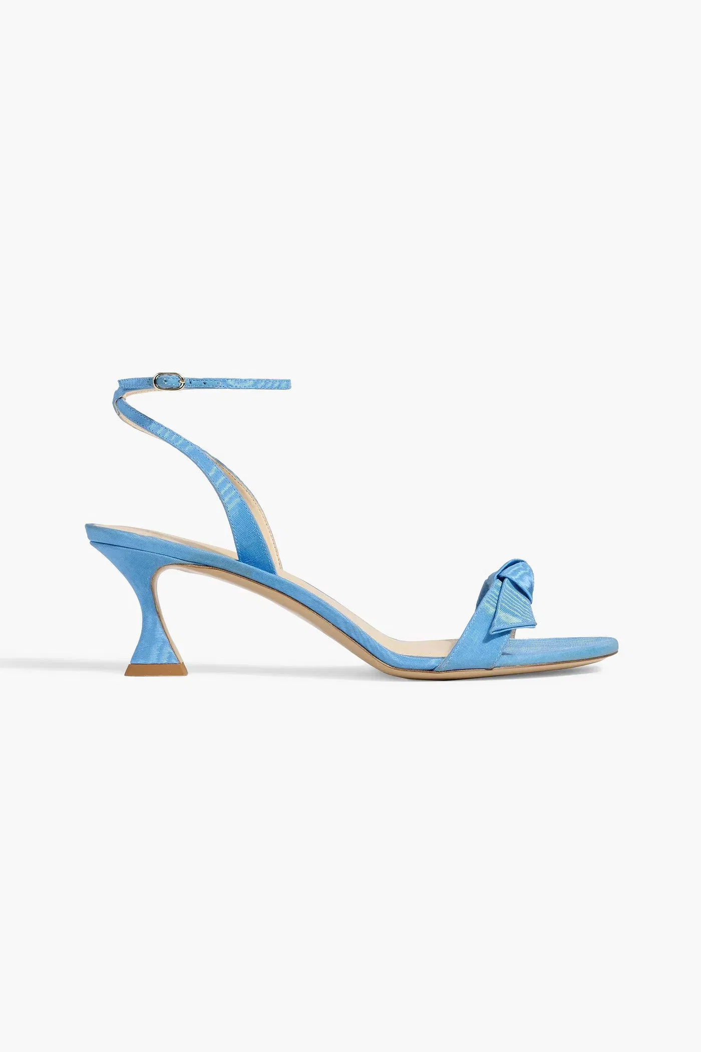 Alexandre Birman Clarita Bell 60 Bow-Detailed Moire Sandals Light Blue Women's
