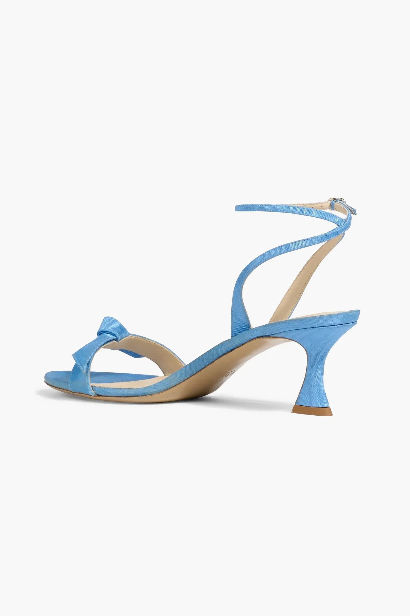 Alexandre Birman Clarita Bell 60 Bow-Detailed Moire Sandals Light Blue Women's