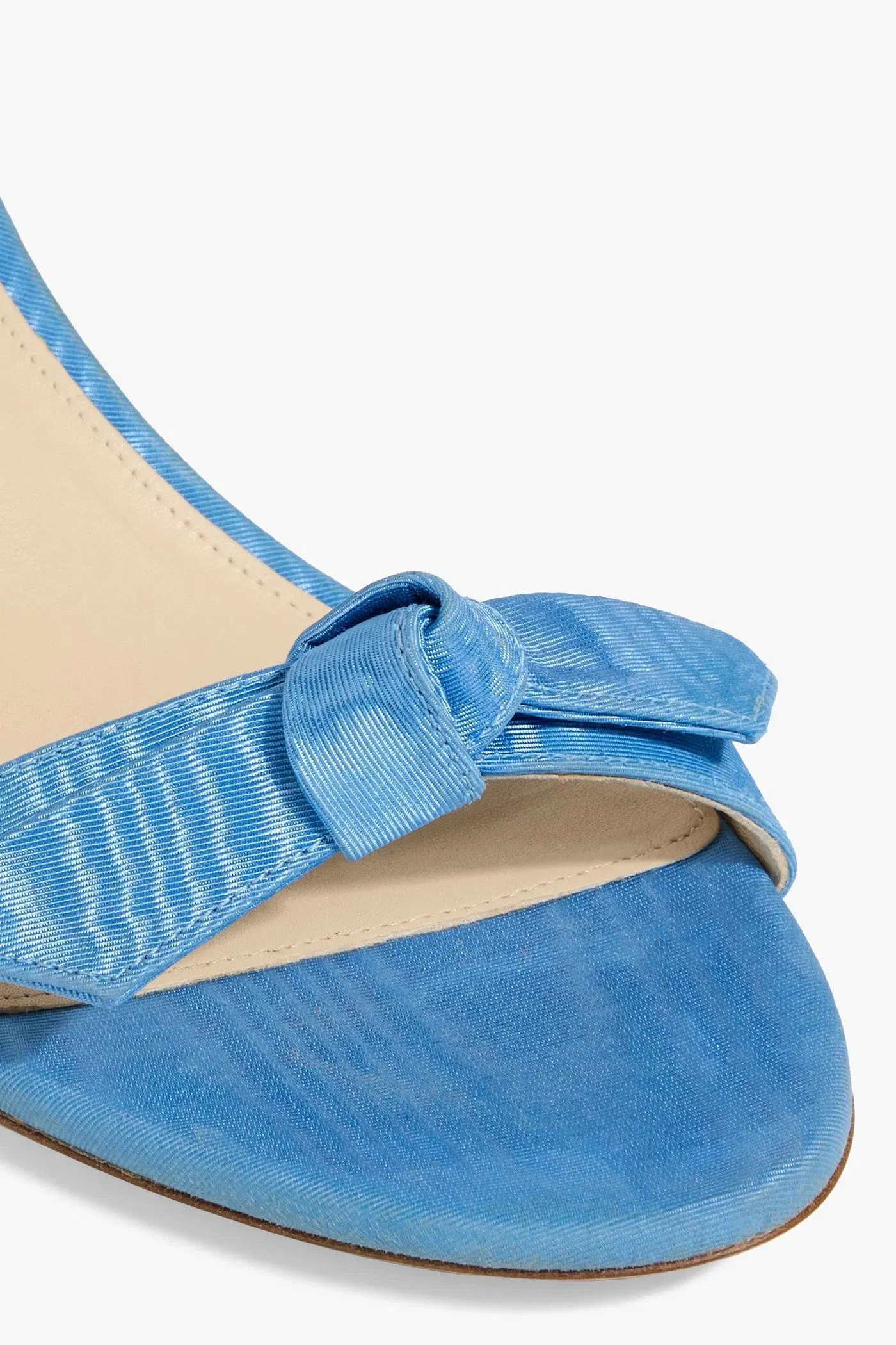 Alexandre Birman Clarita Bell 60 Bow-Detailed Moire Sandals Light Blue Women's