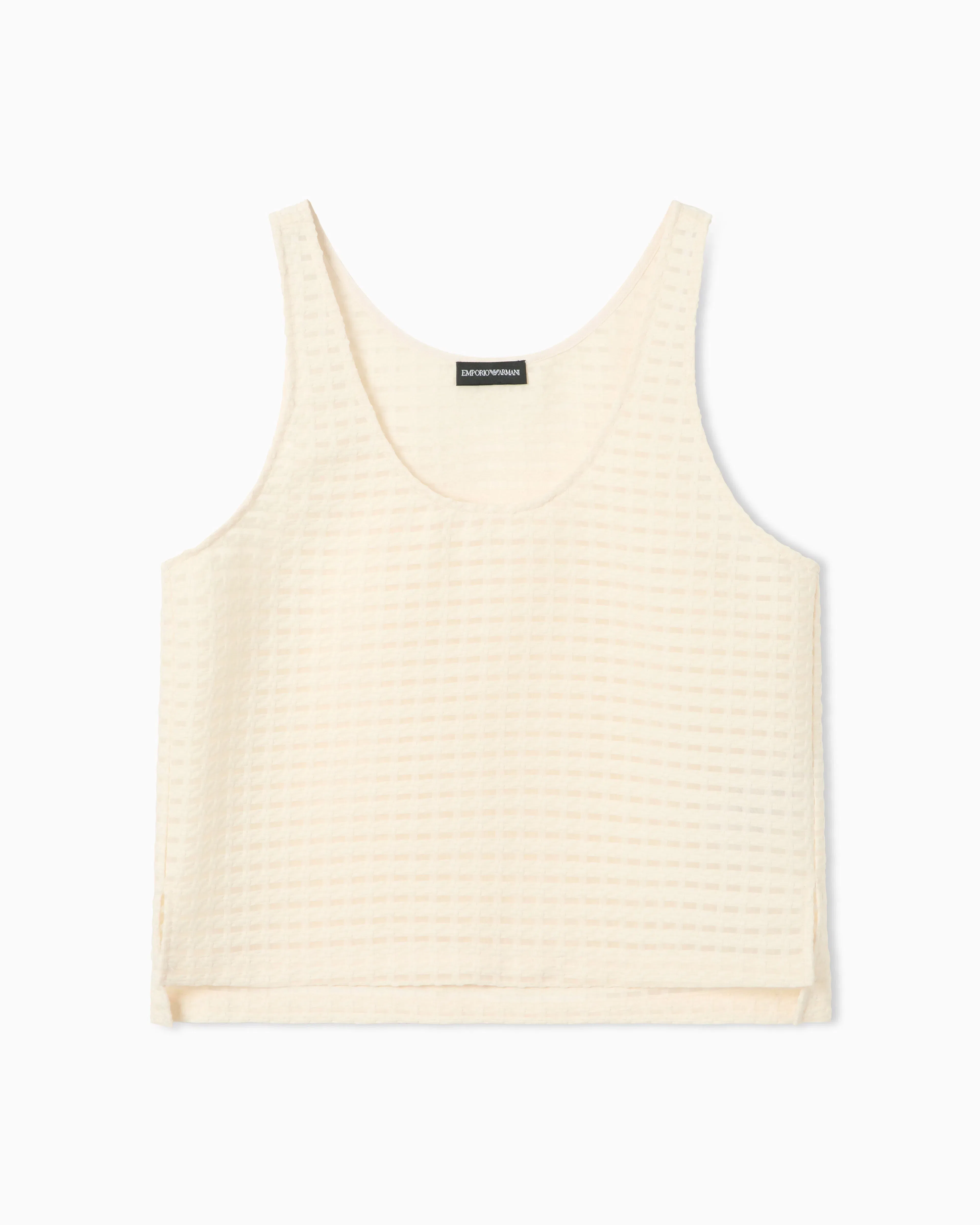 Emporio Armani 3D gingham jacquard top