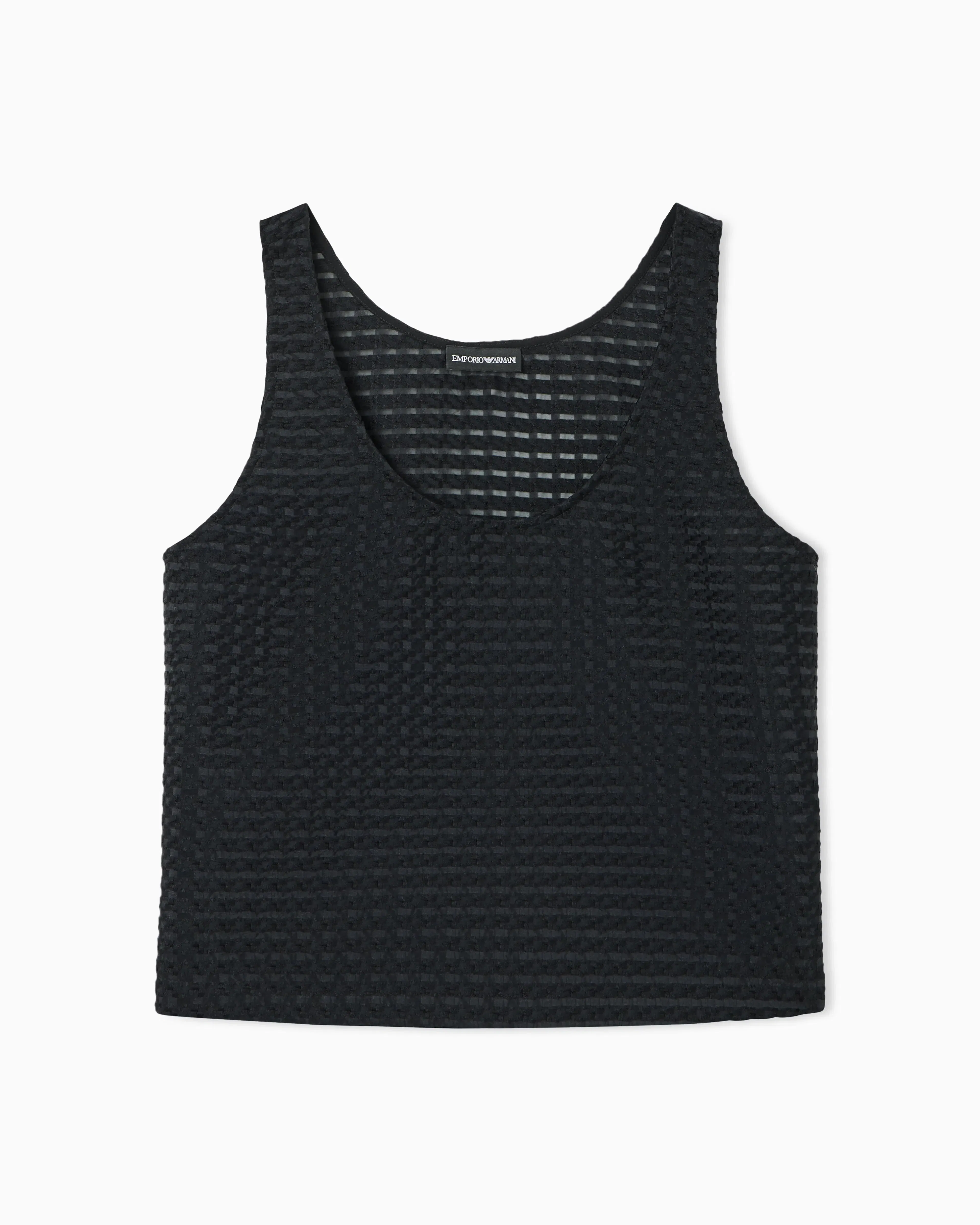 Emporio Armani 3D gingham jacquard top