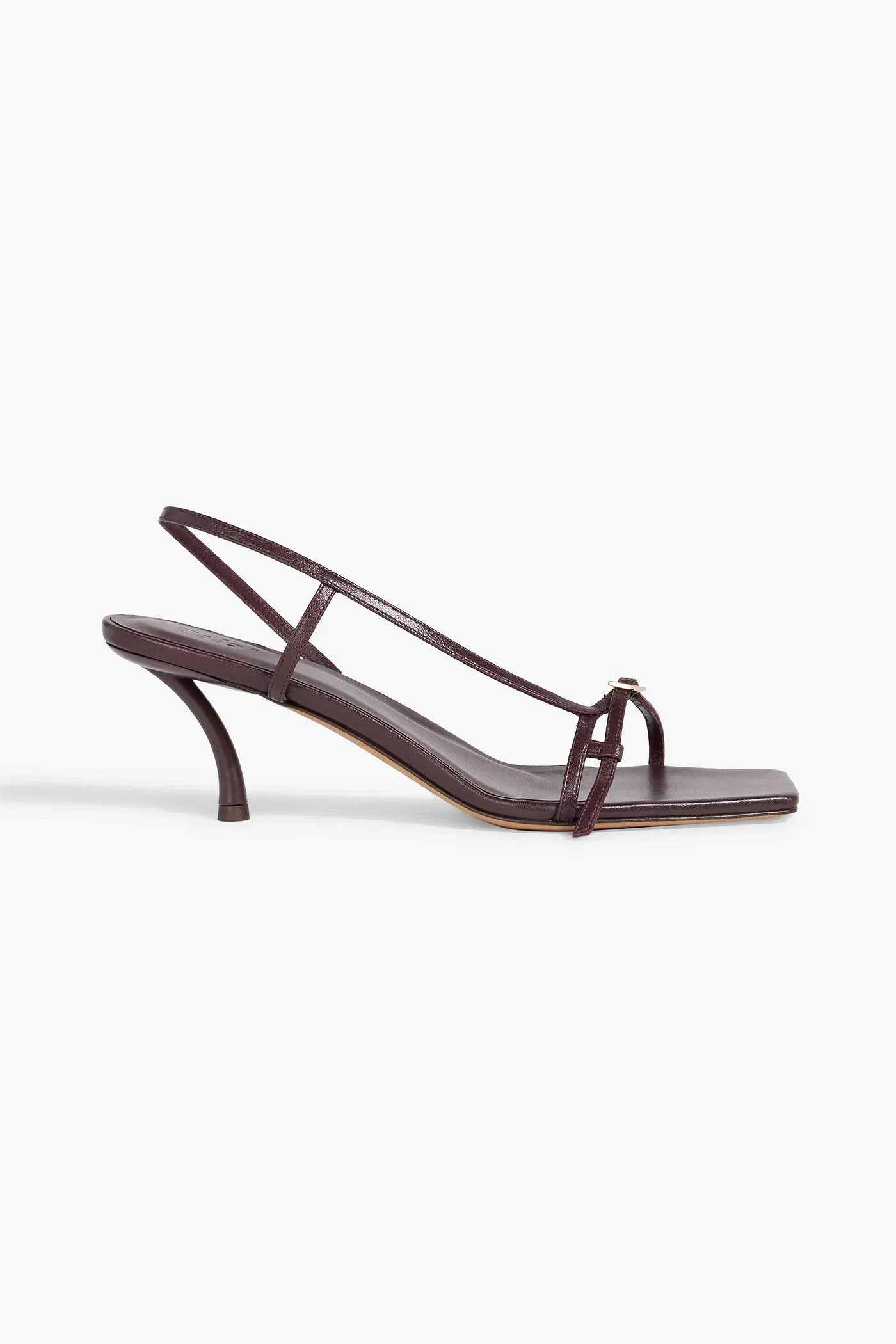 Tibi Kendrick Leather Slingback Sandals Burgundy Women's
