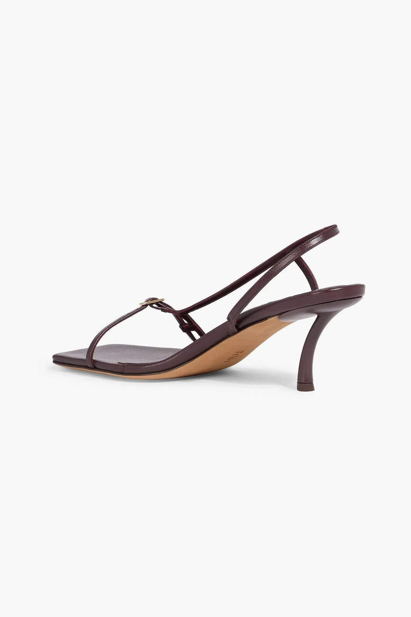 Tibi Kendrick Leather Slingback Sandals Burgundy Women's