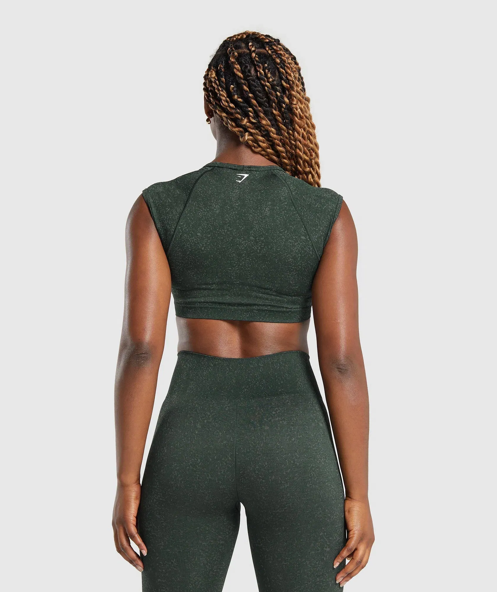 Women's Gymshark Adapt Fleck Seamless Crop Top Victory Green
