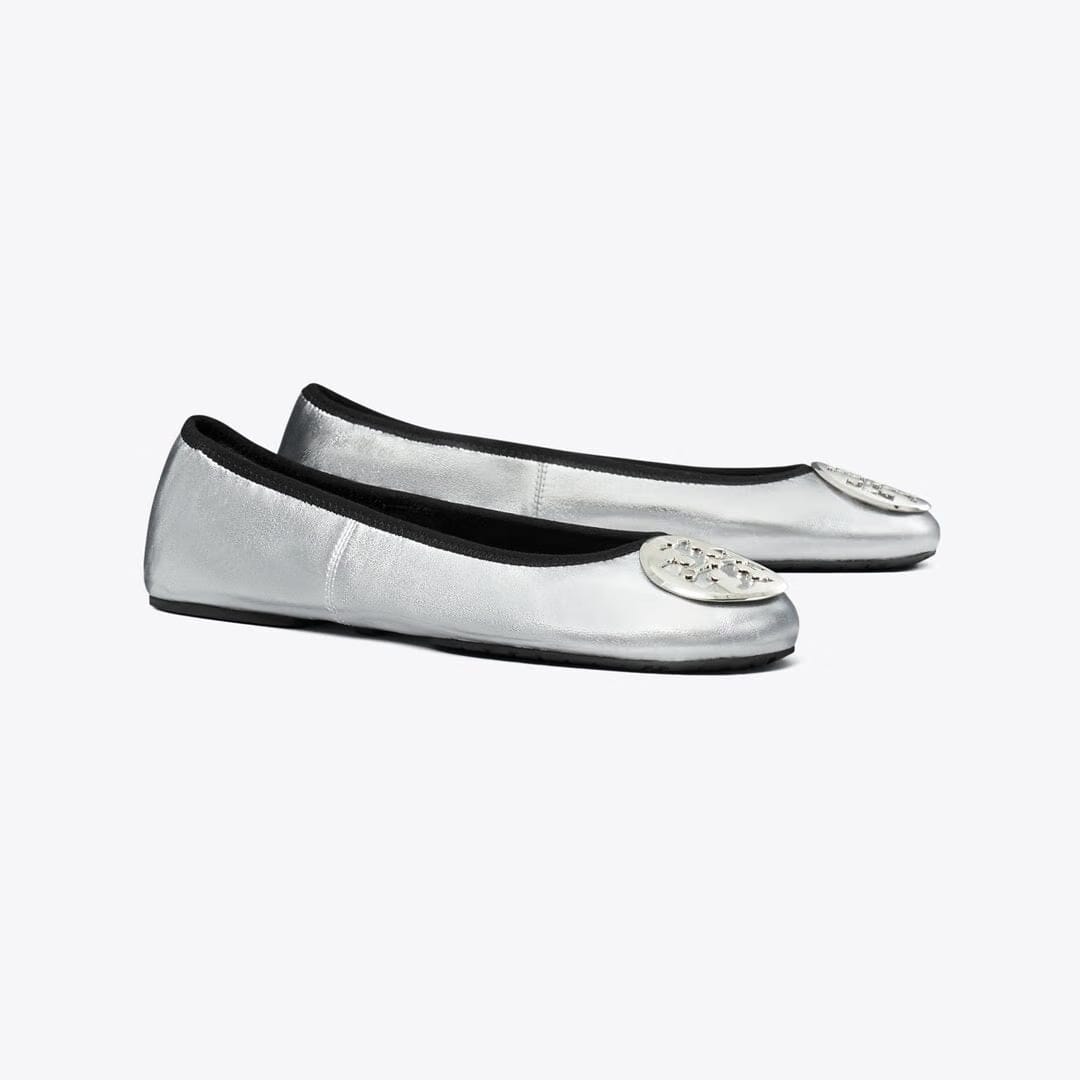 Tory Burch Reva Travel Ballet SILVER / SILVER