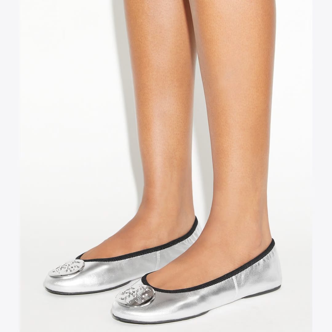 Tory Burch Reva Travel Ballet SILVER / SILVER