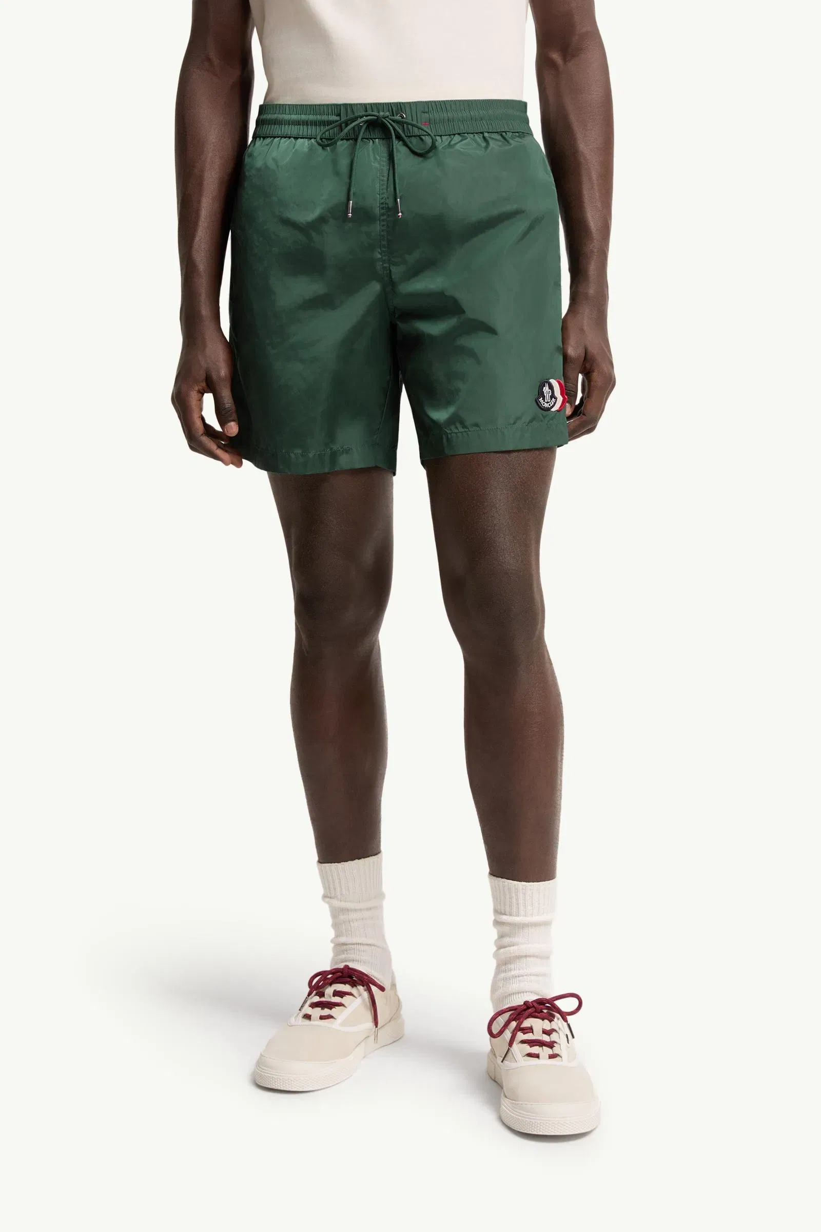 Moncler Logo Patch Swim Shorts Emerald Green Emerald Green