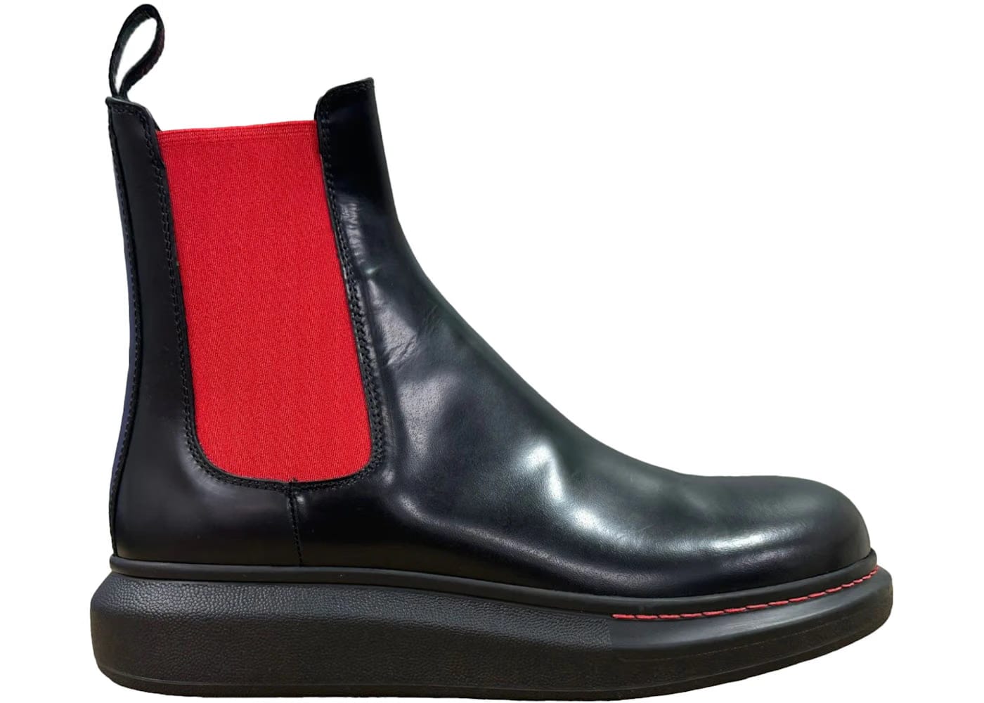 Alexander McQueen Hybrid Ankle Boot Black Red