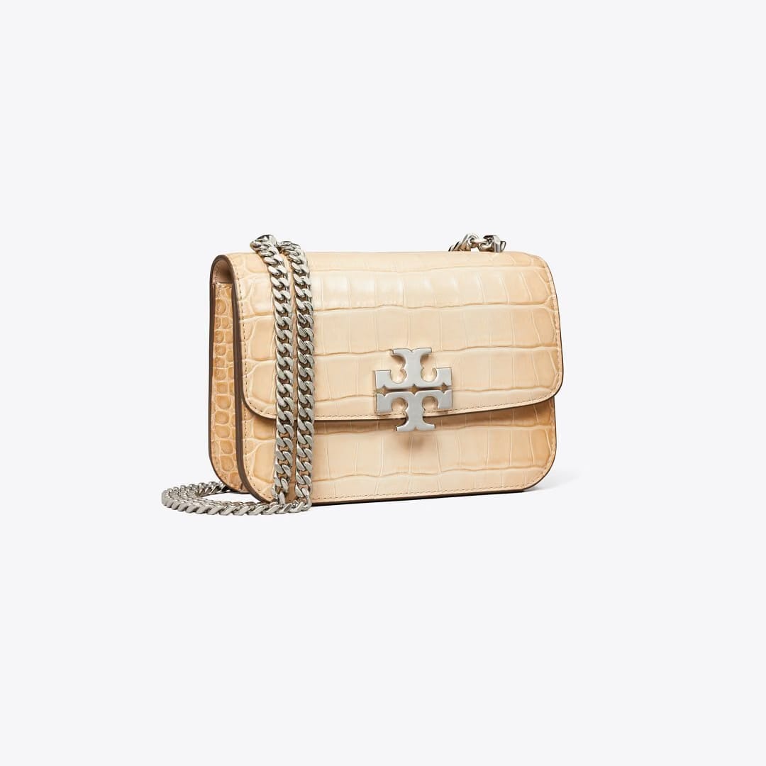 Tory Burch Small Eleanor Croc-Embossed Bag Pale Blush