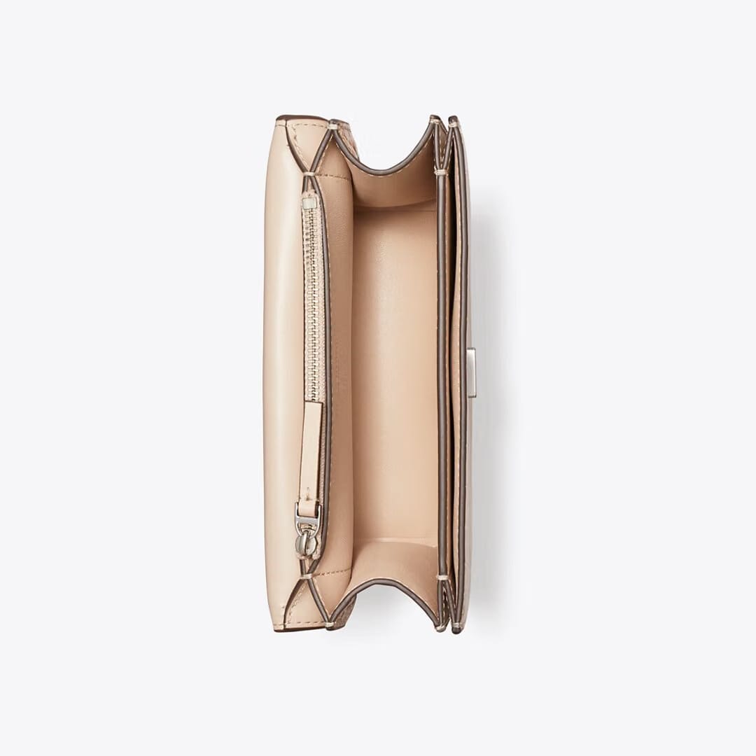 Tory Burch Small Eleanor Croc-Embossed Bag Pale Blush