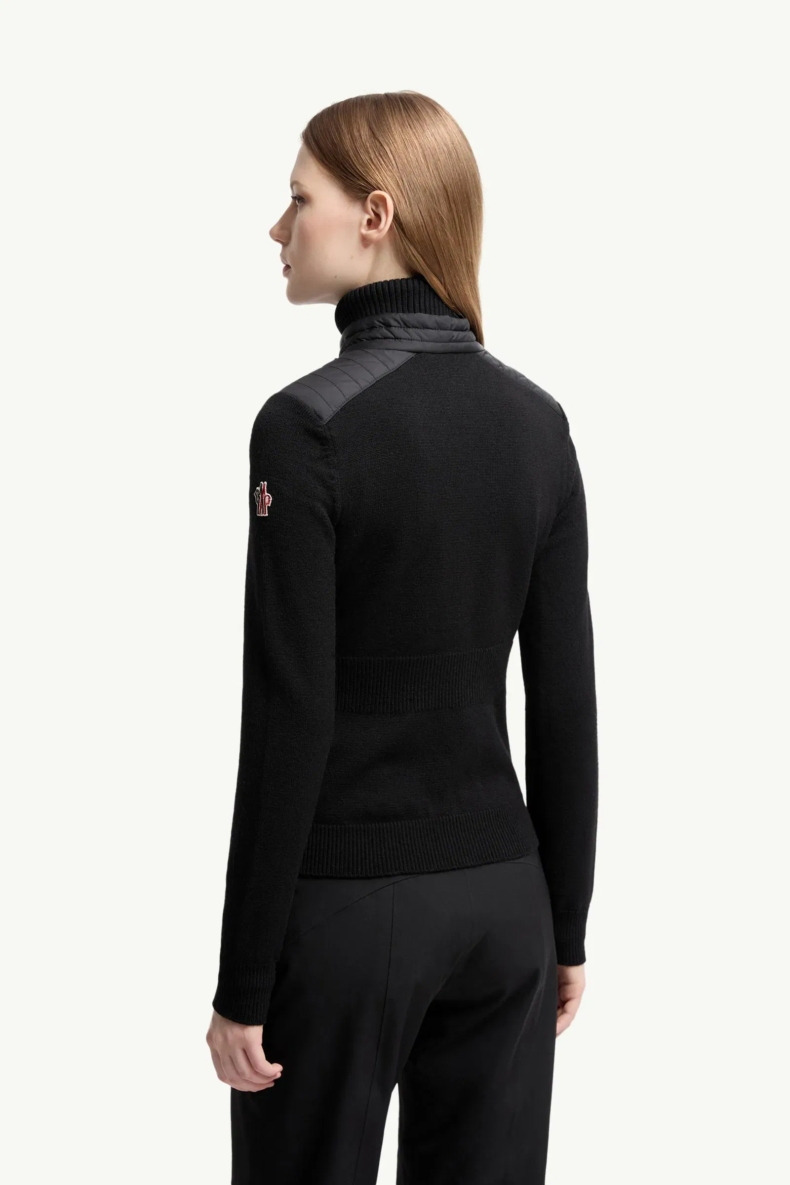 Moncler Padded Wool Blend Cardigan Black Black