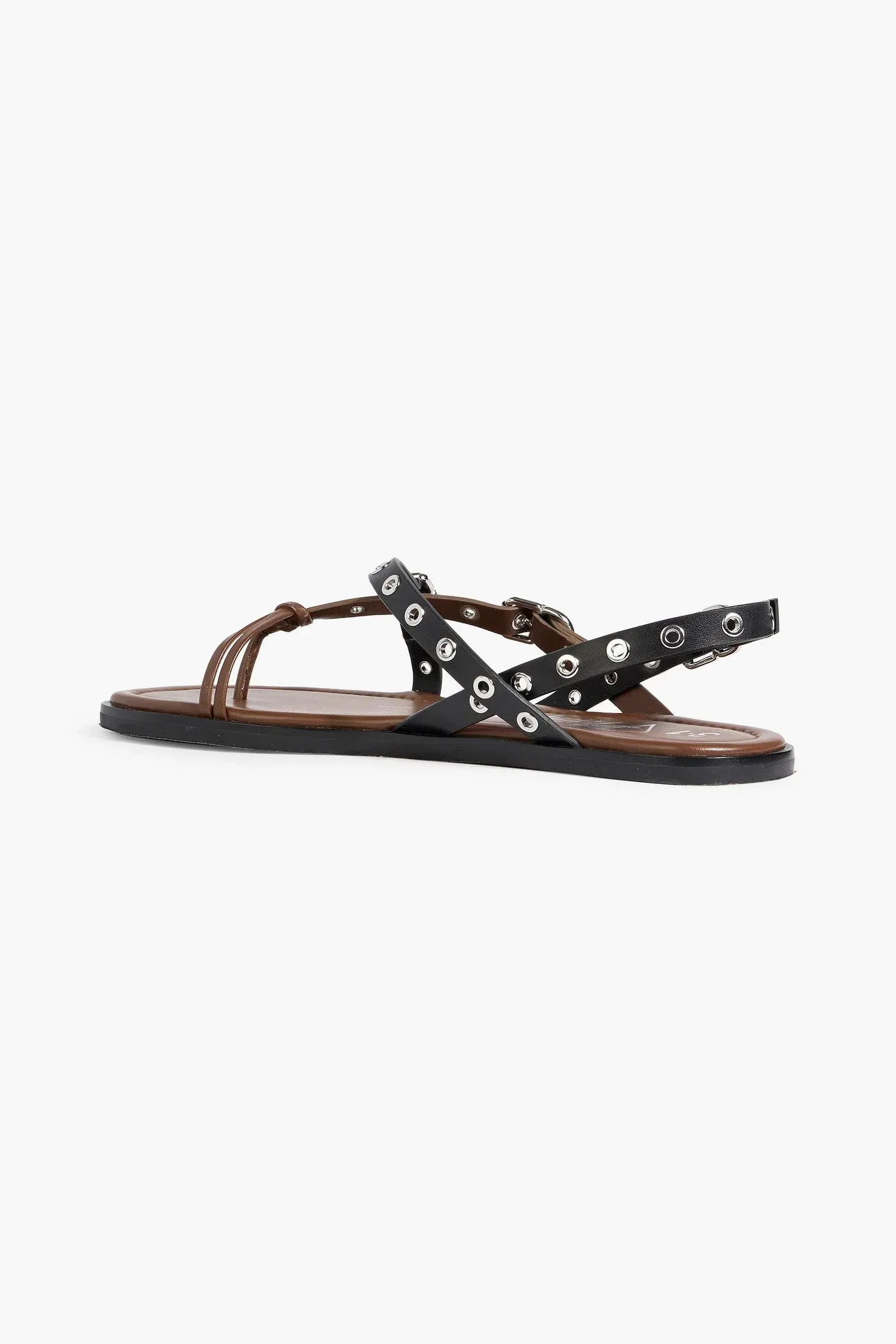 3.1 Phillip Lim Two-Tone Leather Slingback Sandals Black Women's
