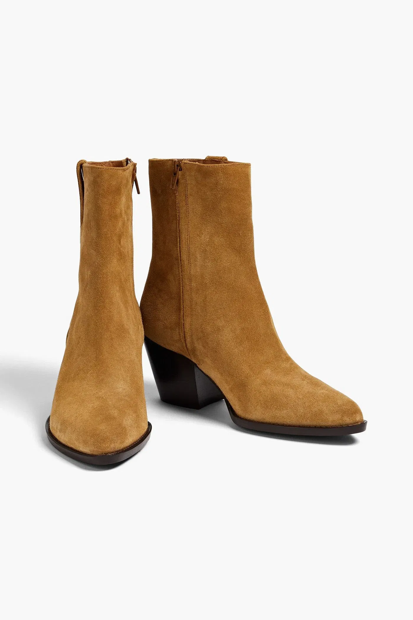 Maje Suede Ankle Boots Camel Women's
